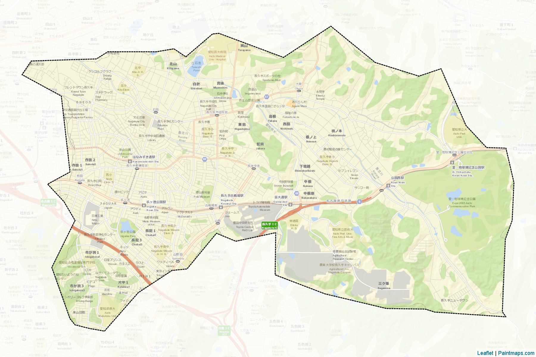 Muestras de recorte de mapas Nagakute (Aichi)-2