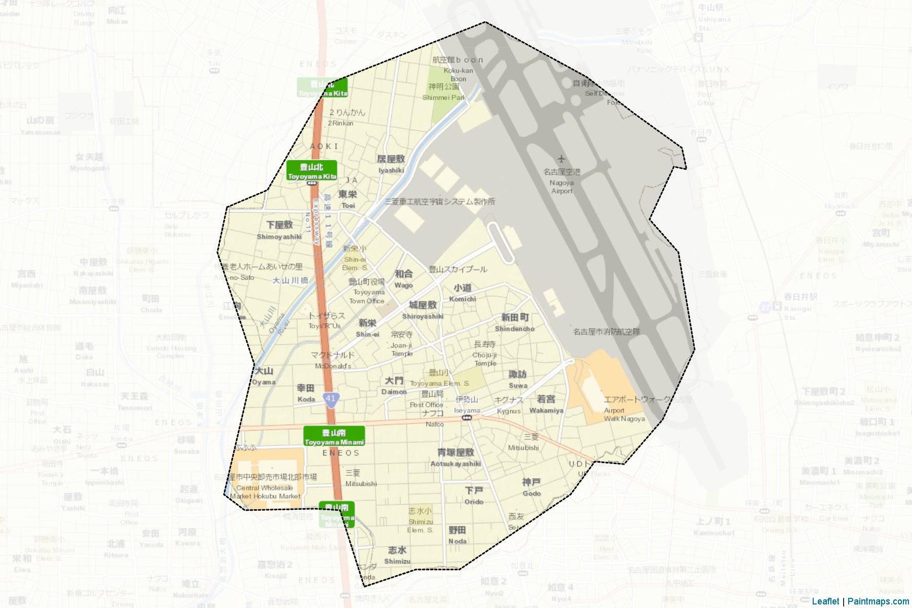 Muestras de recorte de mapas Toyoyama (Aichi)-2