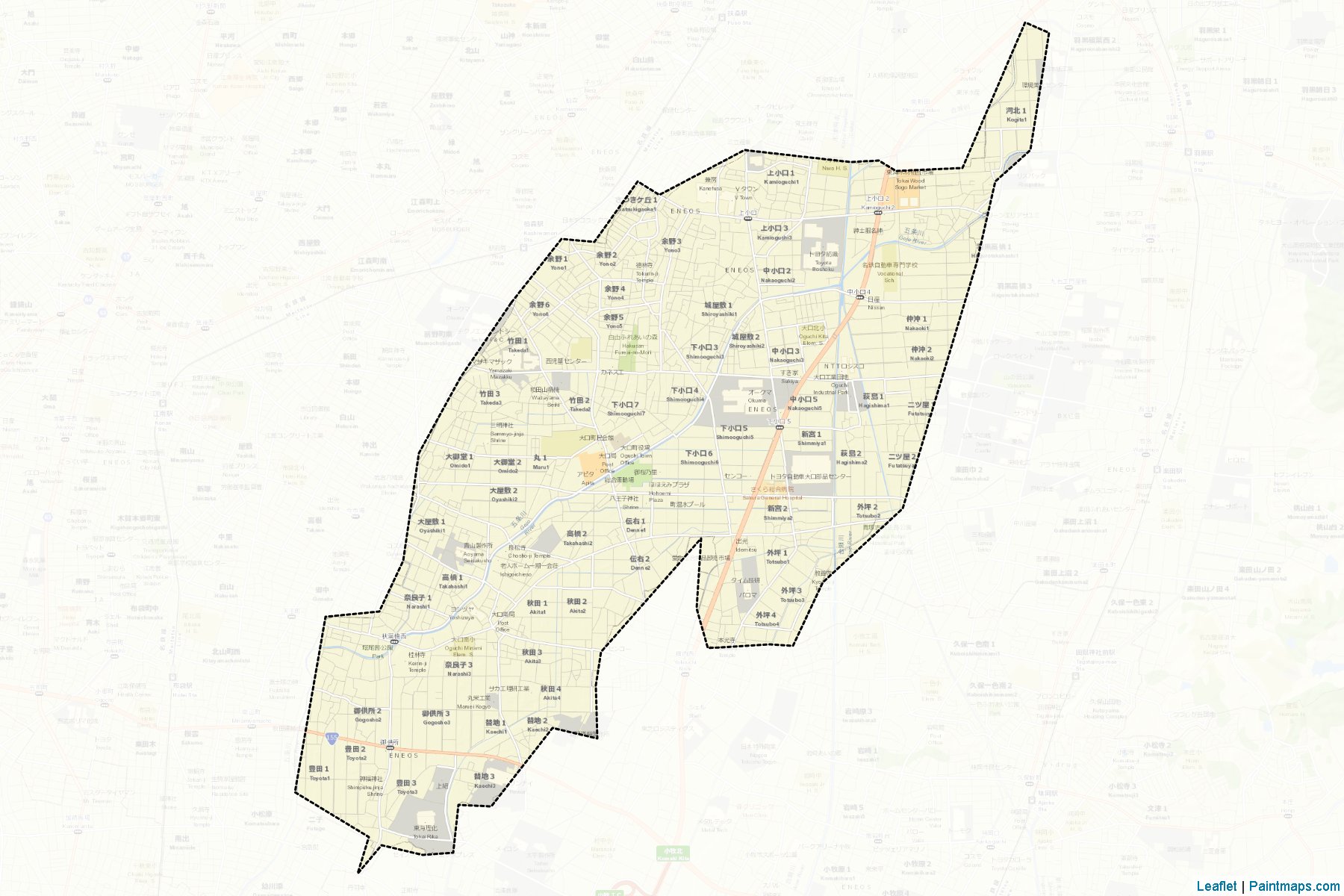 Oguchi (Aichi Prefecture) Map Cropping Samples-2