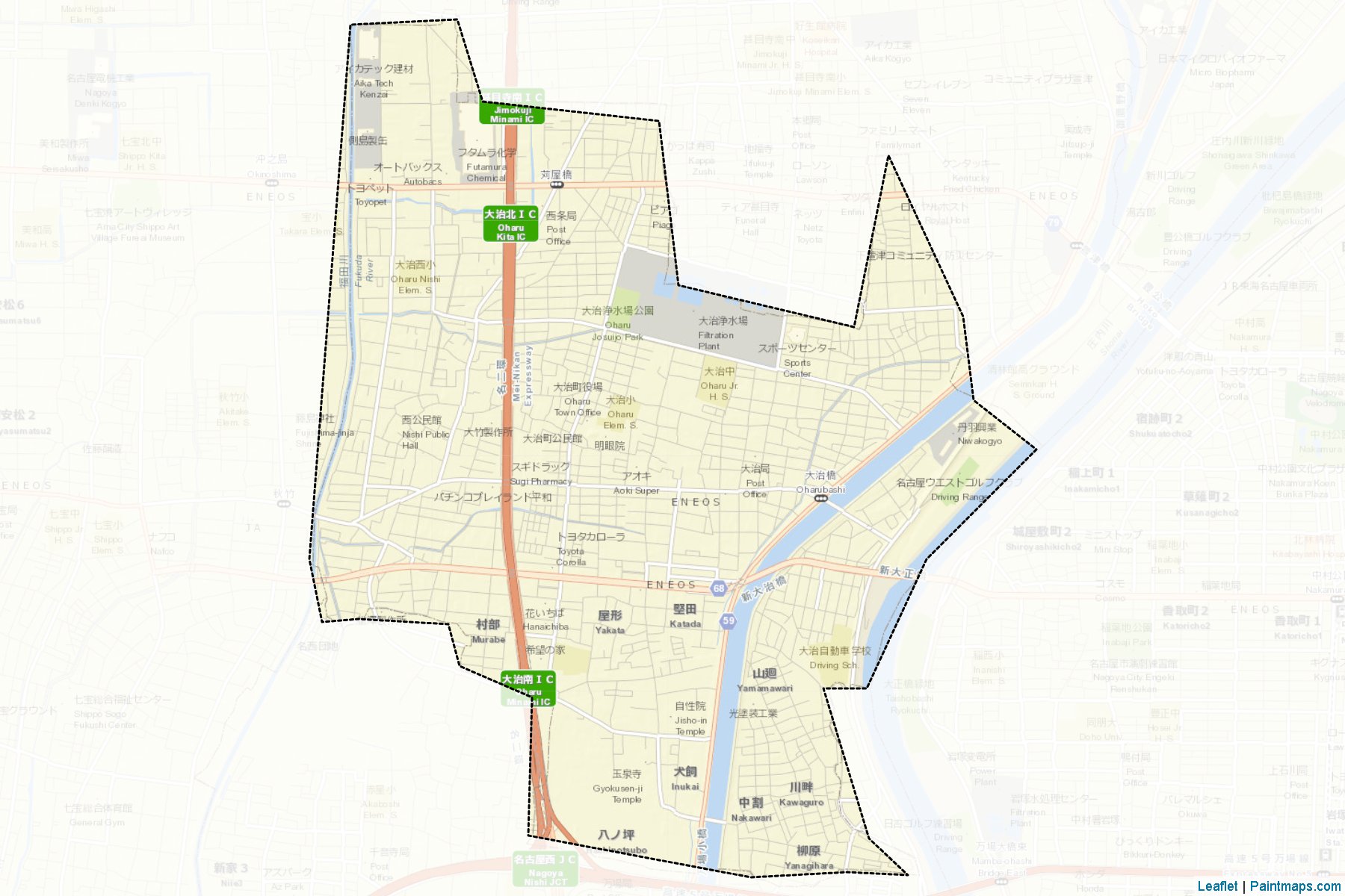 Muestras de recorte de mapas Oharu (Aichi)-2