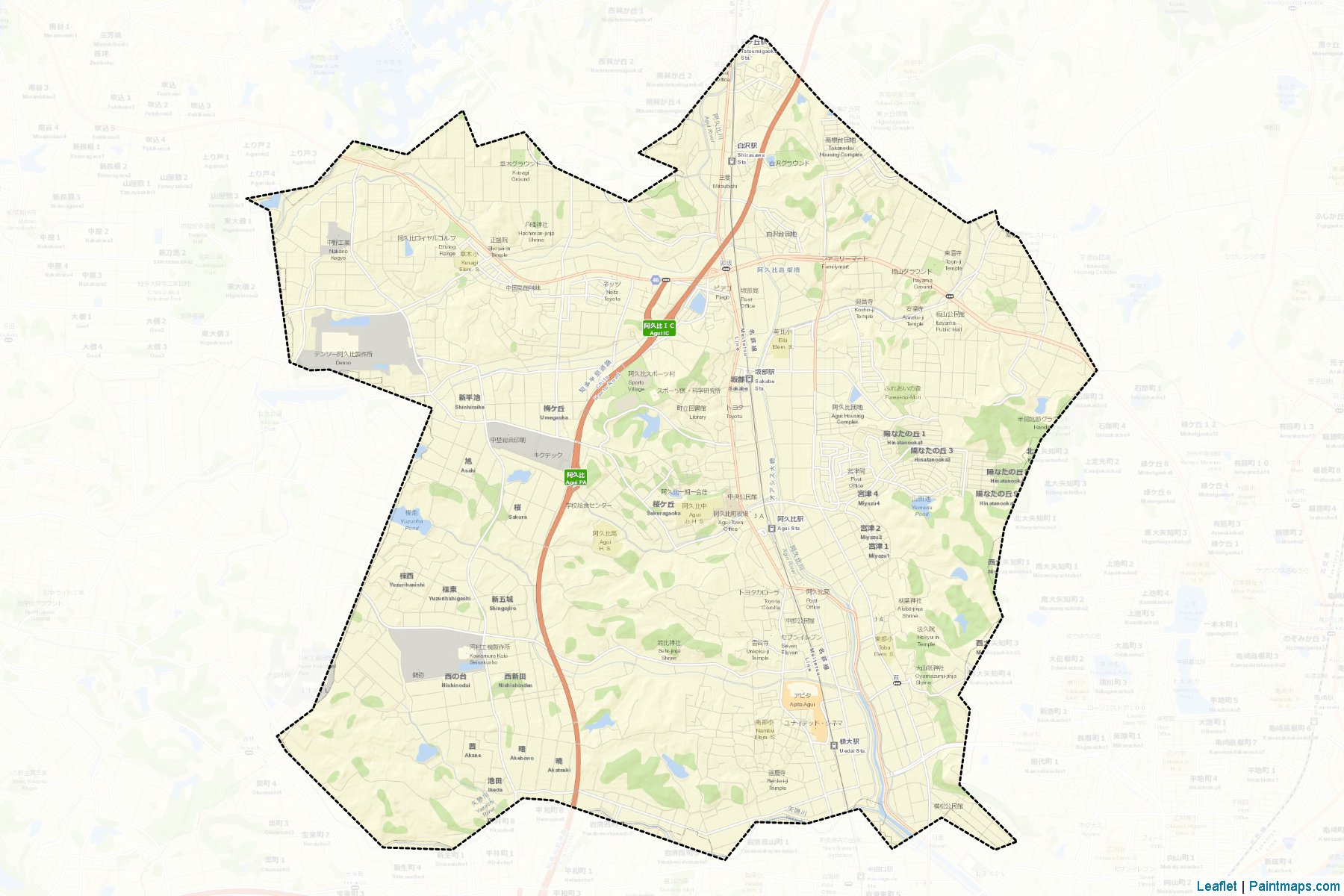 Muestras de recorte de mapas Agui (Aichi)-2