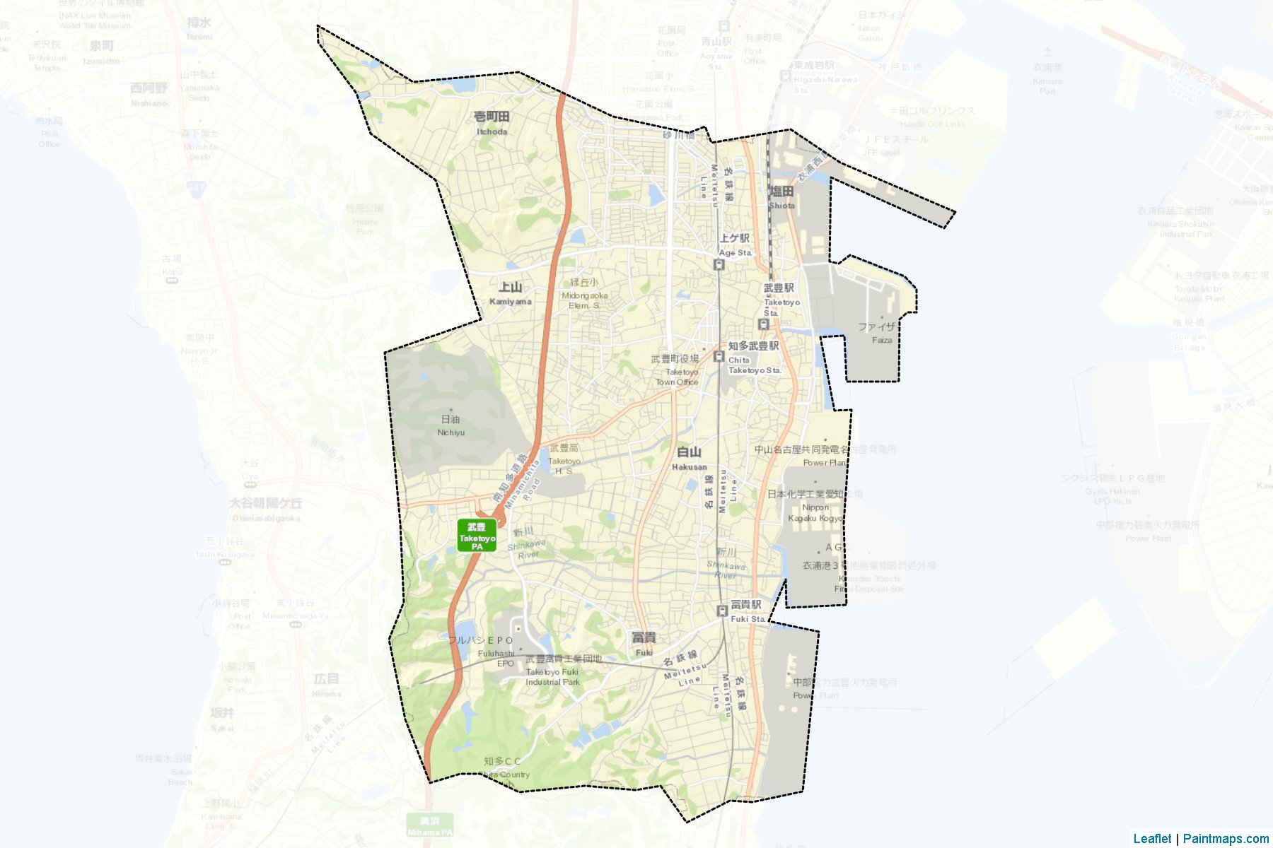 Taketoyo (Aichi Prefecture) Map Cropping Samples-2