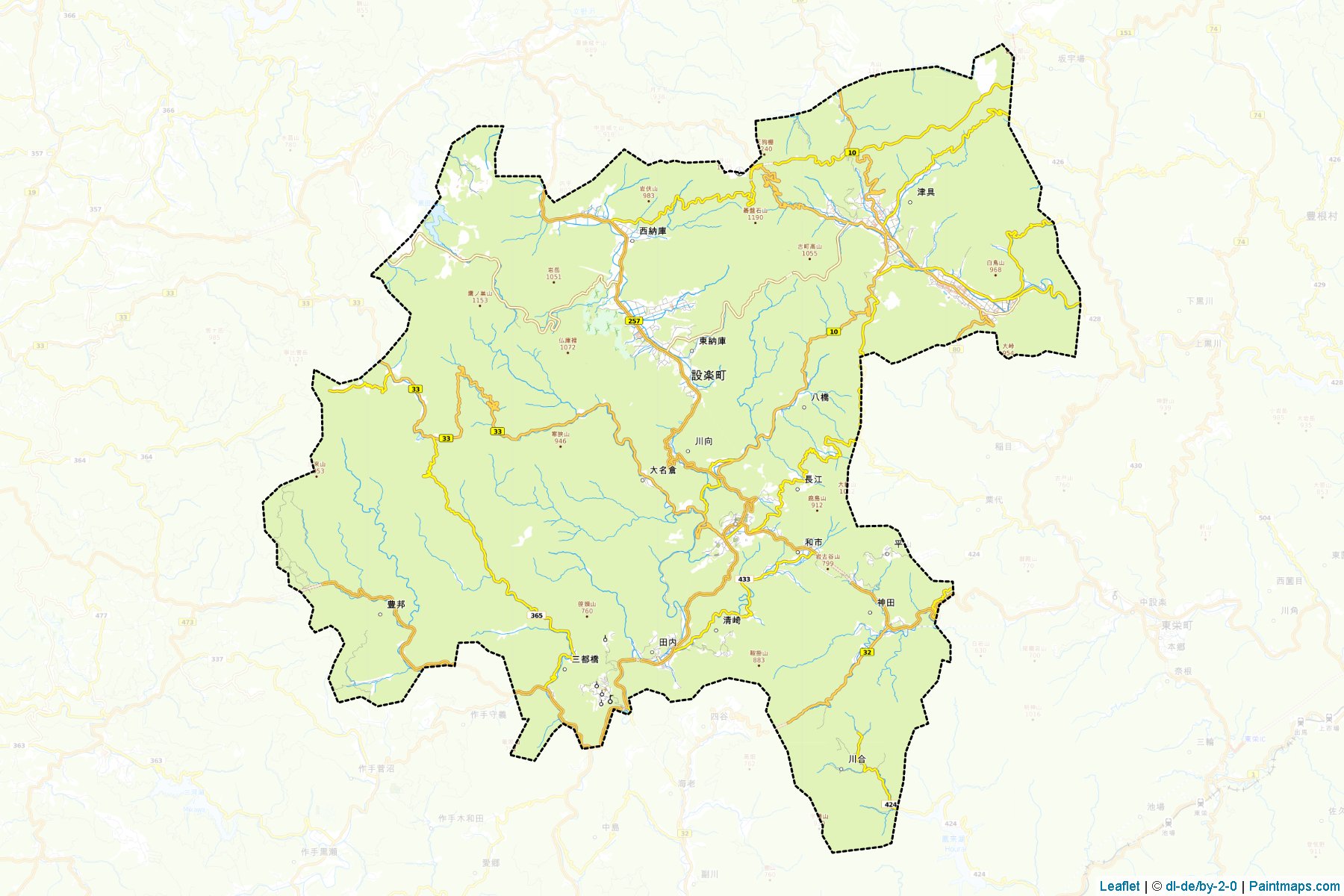 Shitara (Aichi Prefecture) Map Cropping Samples-1