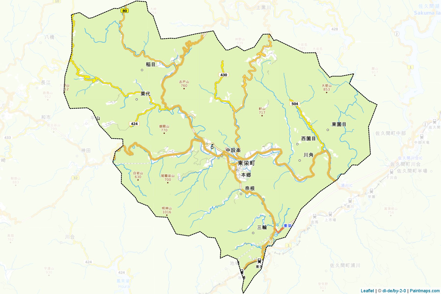 Toei (Aichi Prefecture) Map Cropping Samples-1