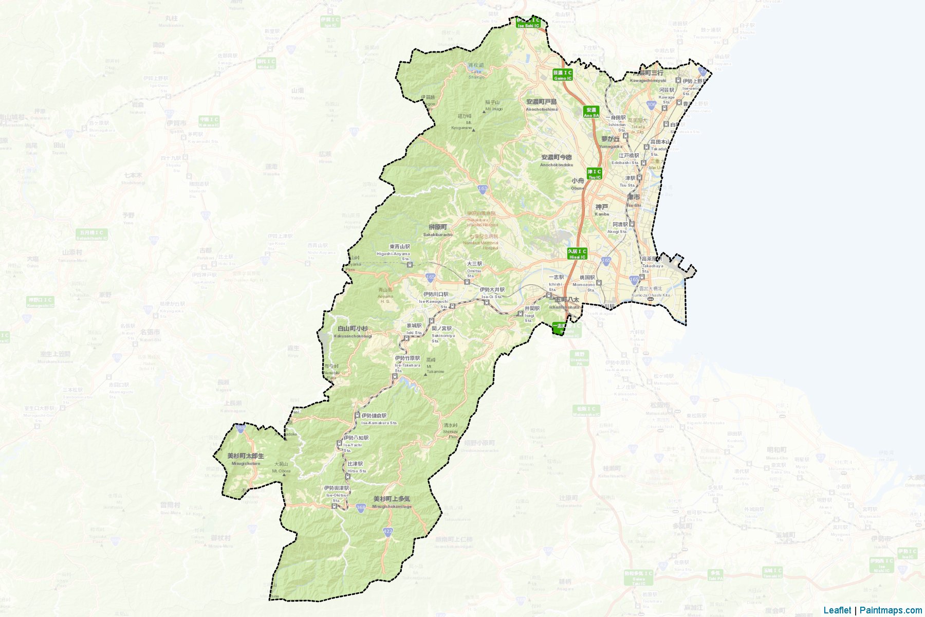 Muestras de recorte de mapas Tsu (Mie)-2