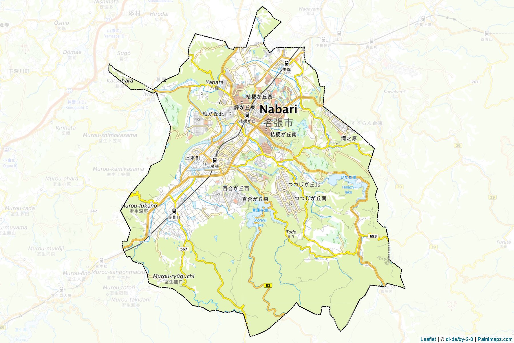 Nabari (Mie Prefecture) Map Cropping Samples-1