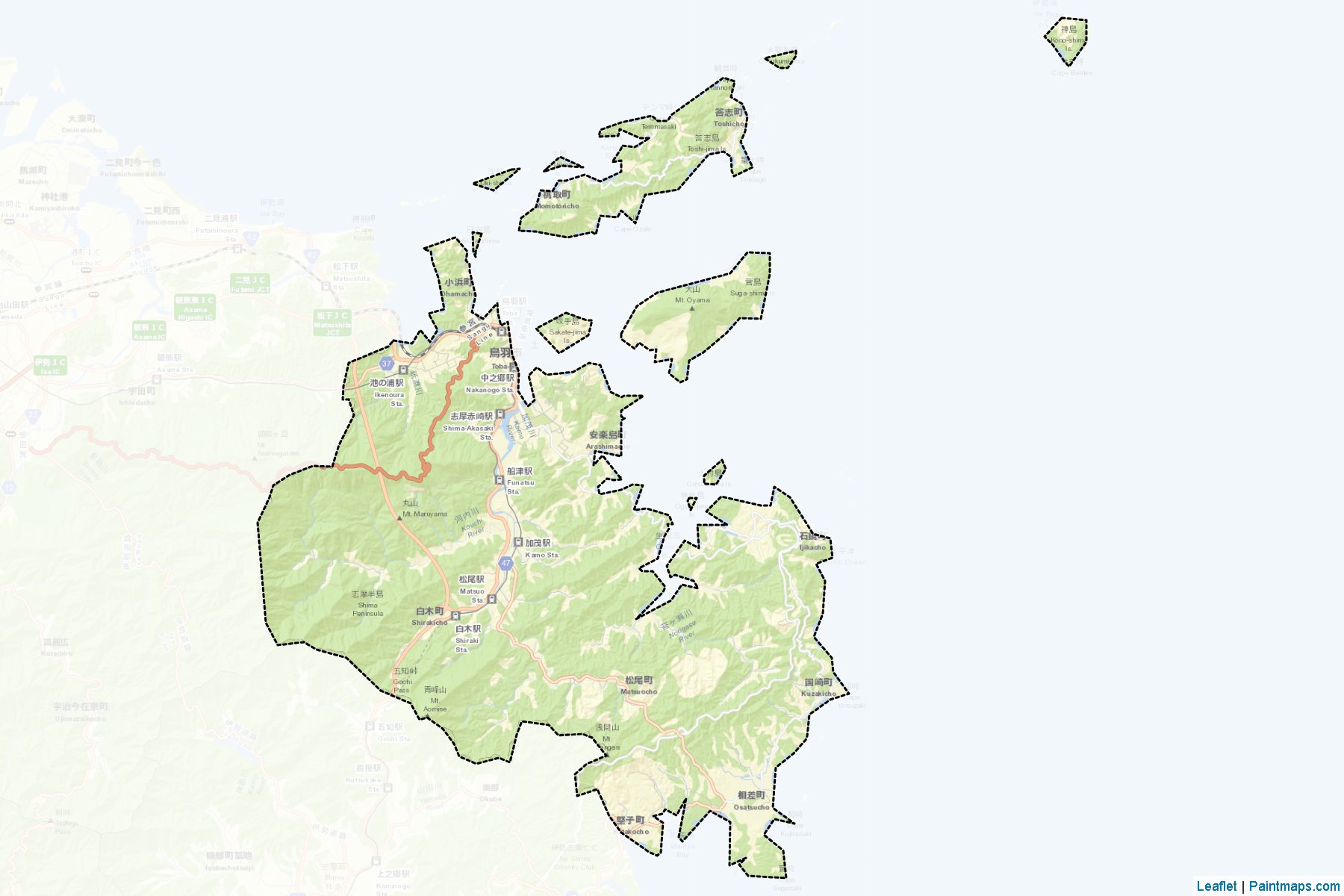 Toba (Mie Prefecture) Map Cropping Samples-2