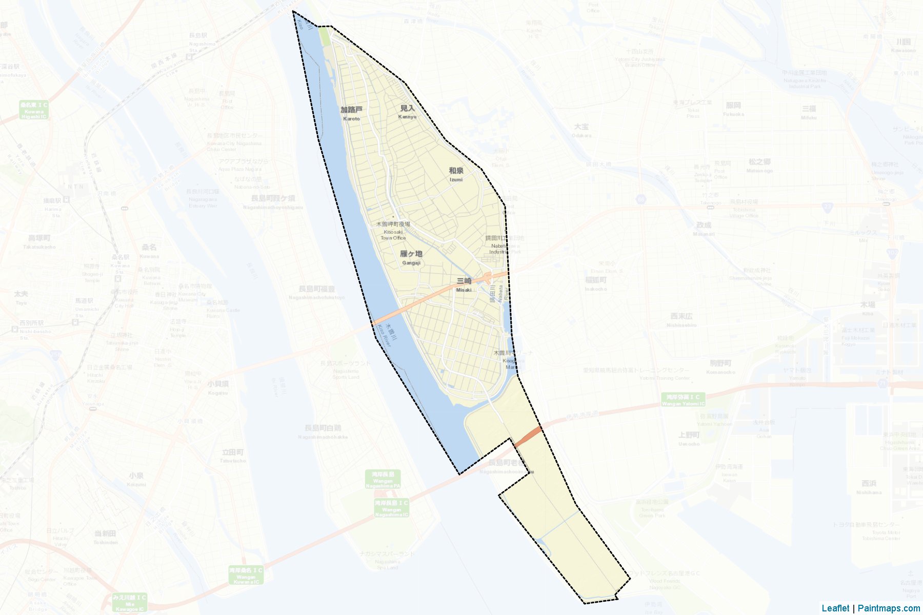 Muestras de recorte de mapas Kisosaki (Mie)-2