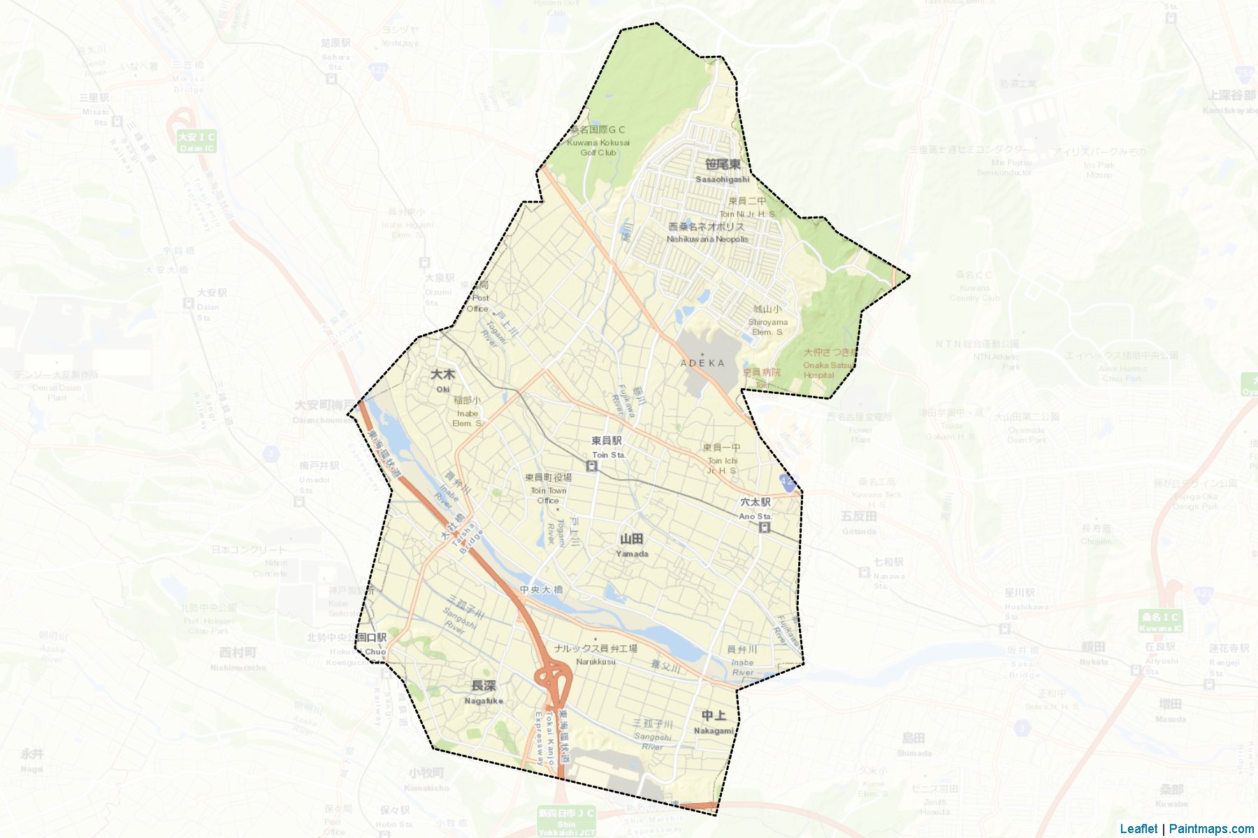 Muestras de recorte de mapas Toin (Mie)-2