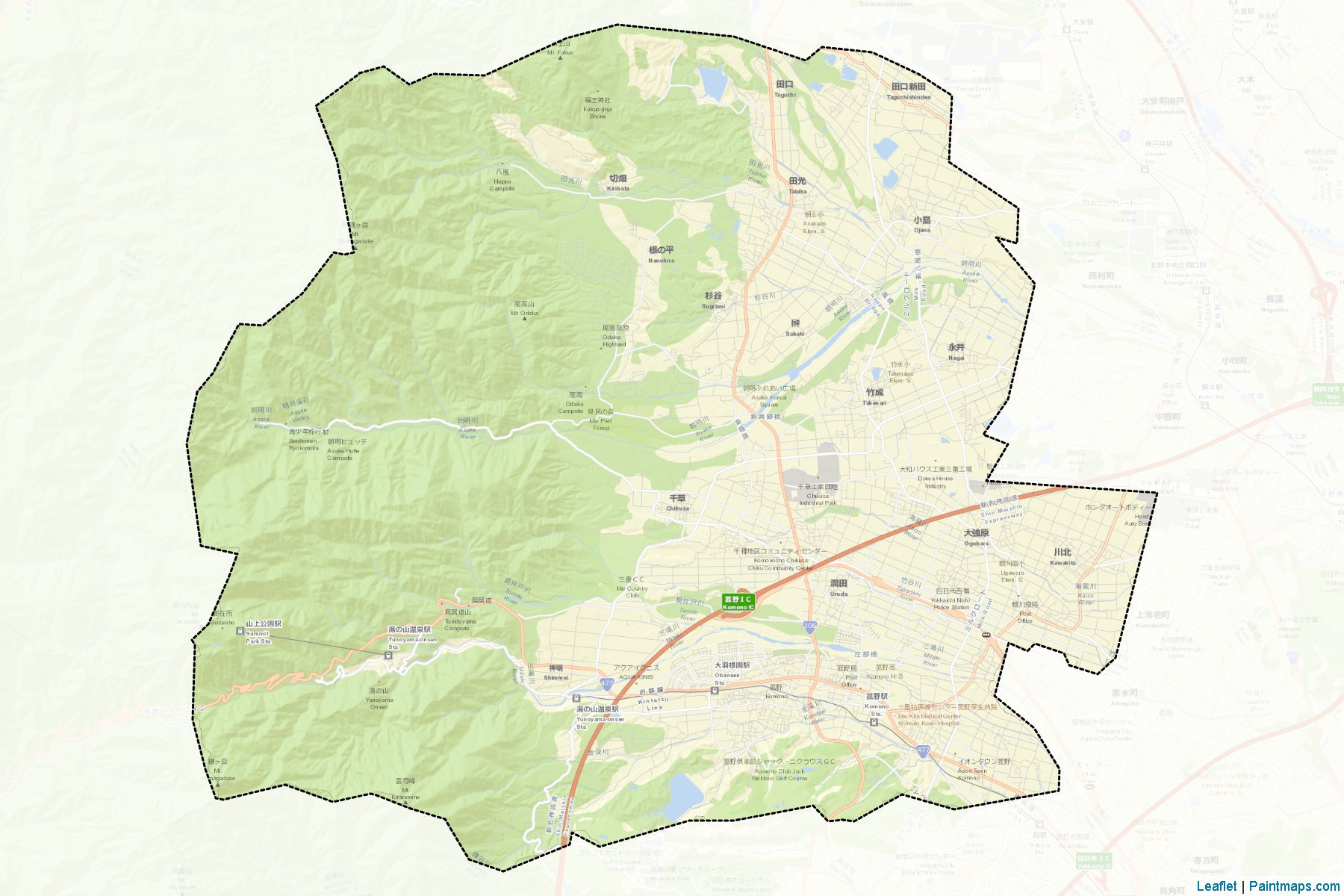 Komono (Mie Prefecture) Map Cropping Samples-2