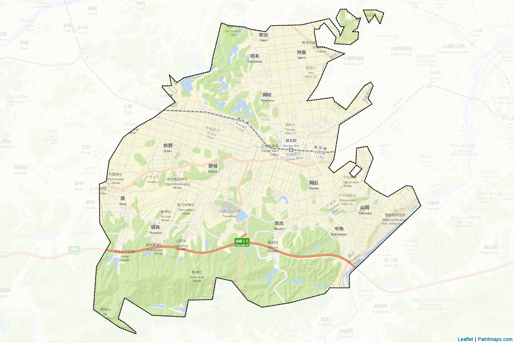 Muestras de recorte de mapas Tamaki (Mie)-2