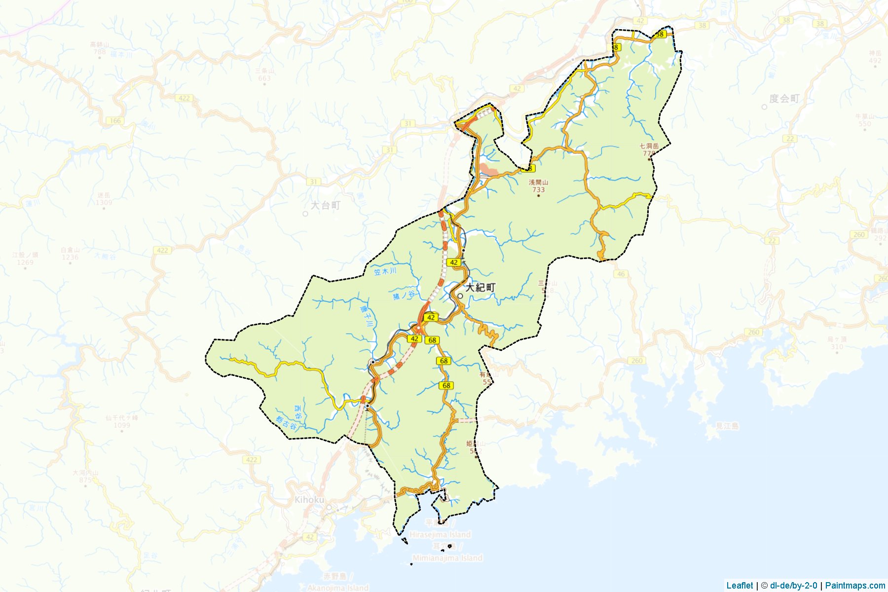 Muestras de recorte de mapas Taiki (Mie)-1