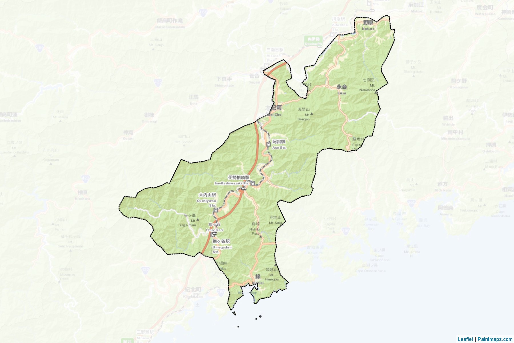 Taiki (Mie Prefecture) Map Cropping Samples-2