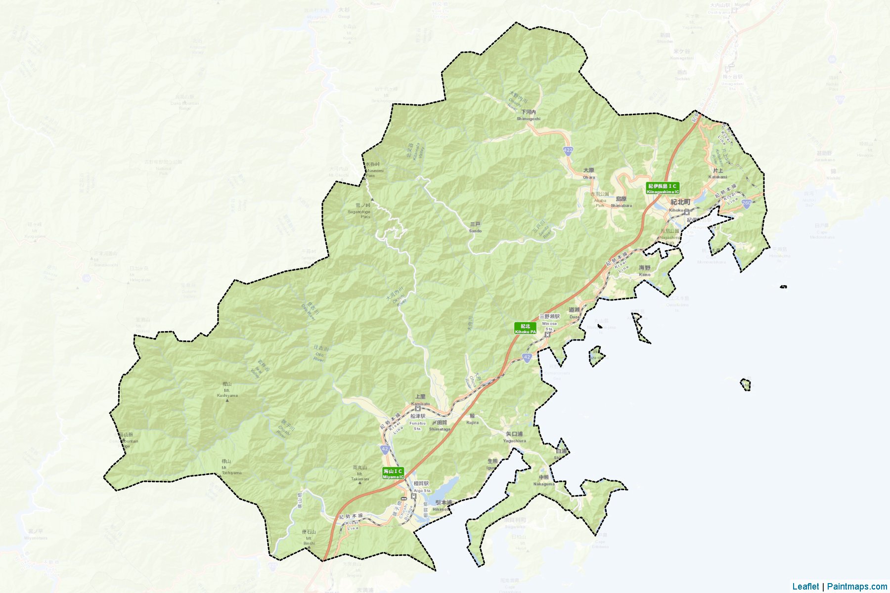 Muestras de recorte de mapas Kihoku (Mie)-2