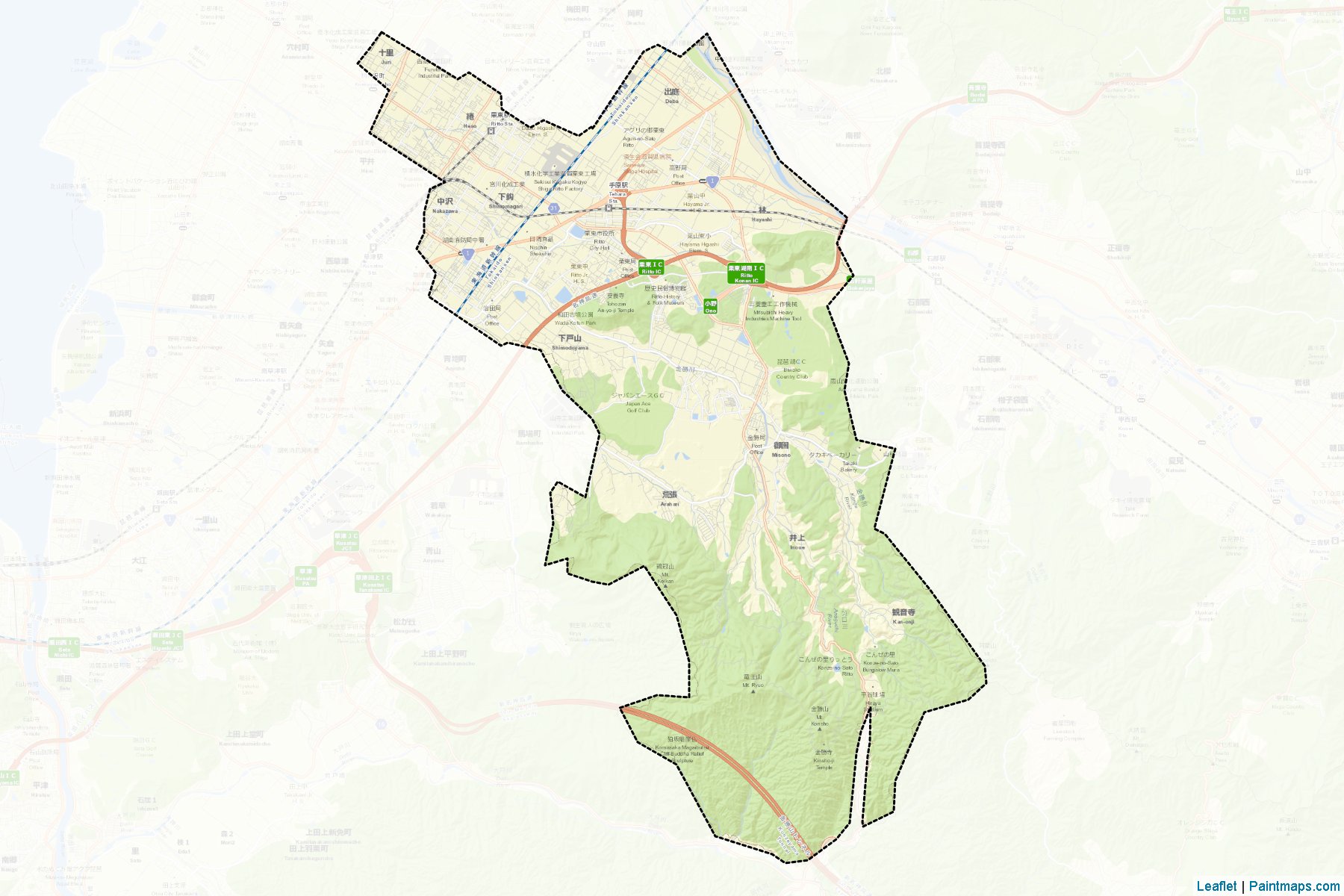 Muestras de recorte de mapas Ritto (Shiga)-2