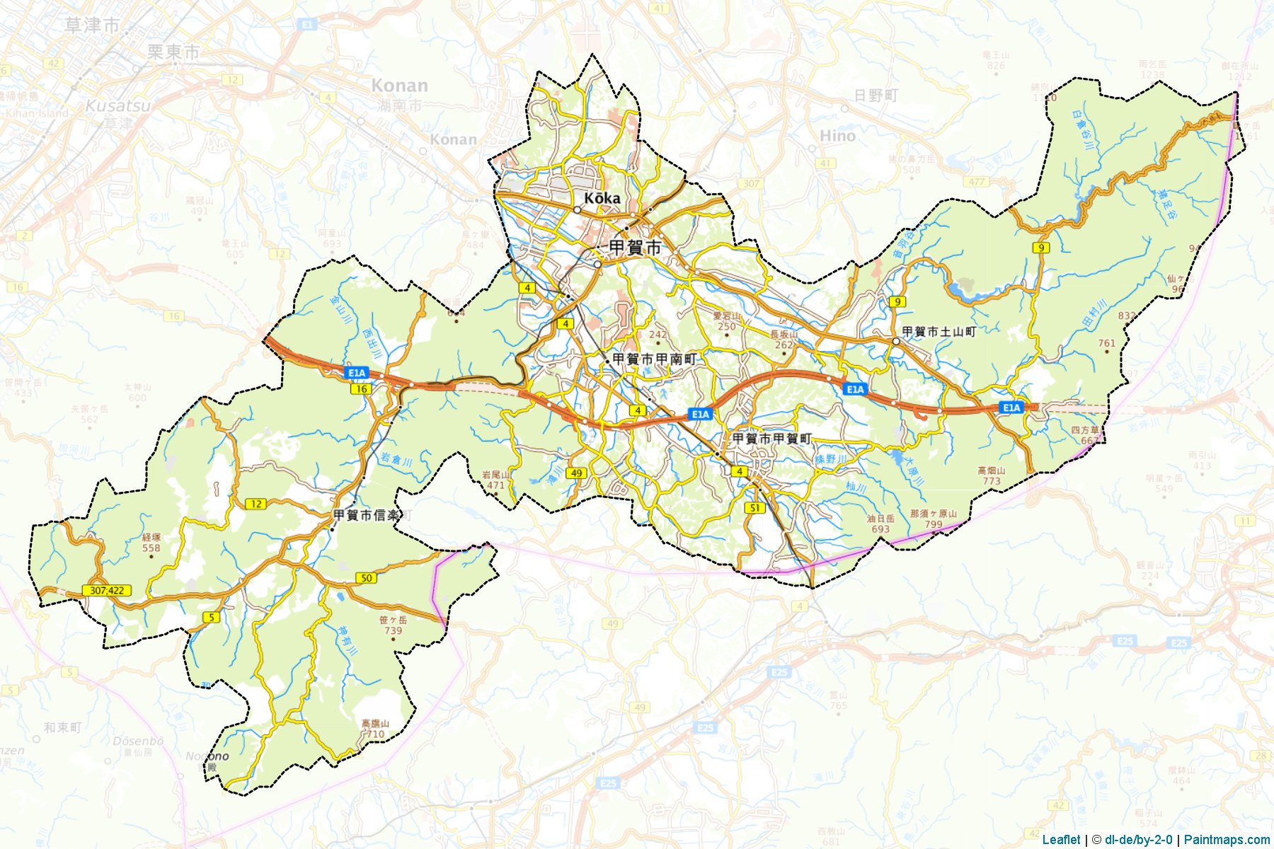 Muestras de recorte de mapas Koka (Shiga)-1