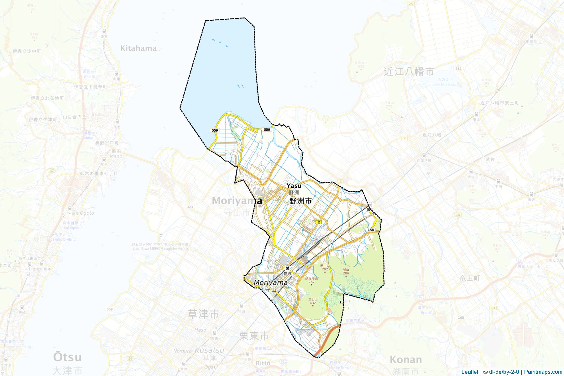 Muestras de recorte de mapas Yasu (Shiga)-1