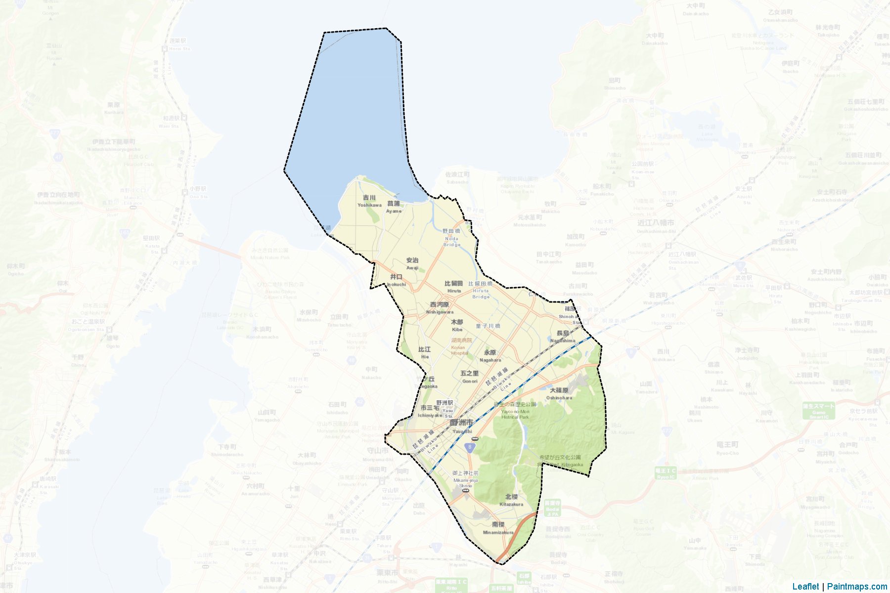 Muestras de recorte de mapas Yasu (Shiga)-2