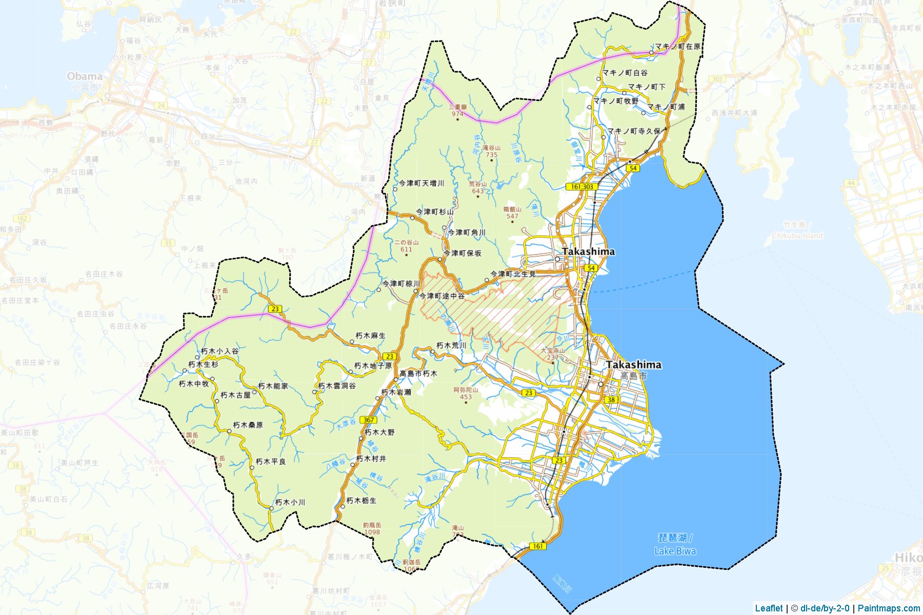 Takashima (Shiga Prefecture) Map Cropping Samples-1