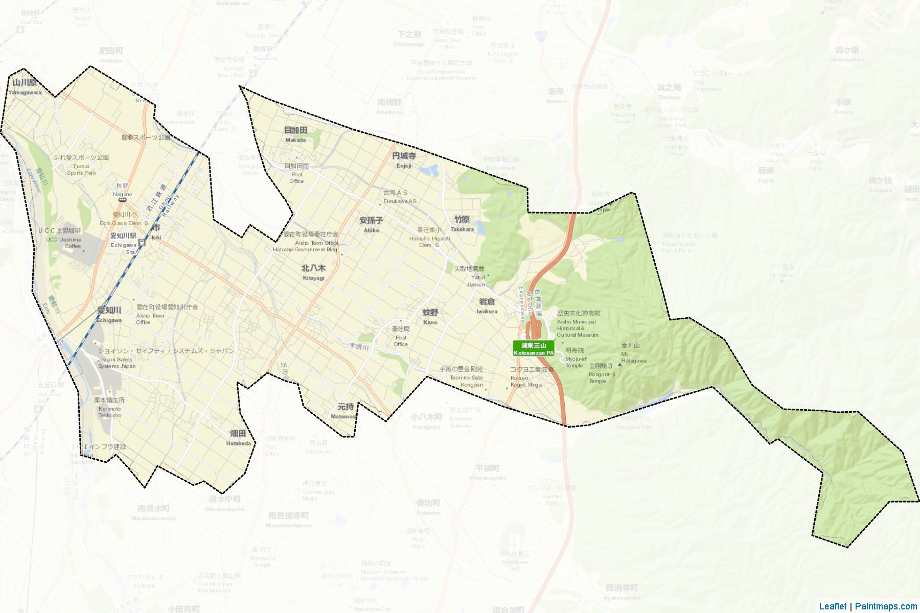 Aisho (Shiga Prefecture) Map Cropping Samples-2