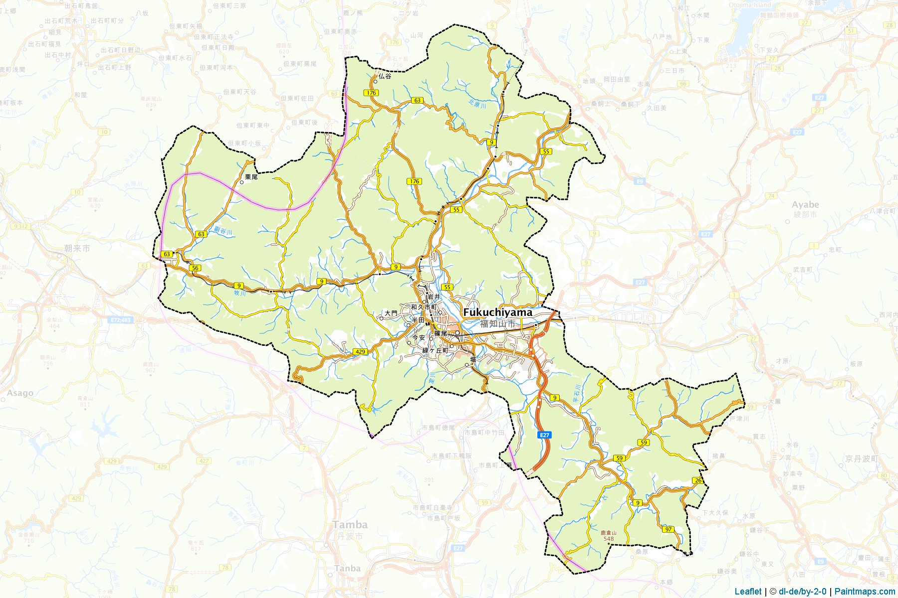 Fukuchiyama (Kyoto Prefecture) Map Cropping Samples-1