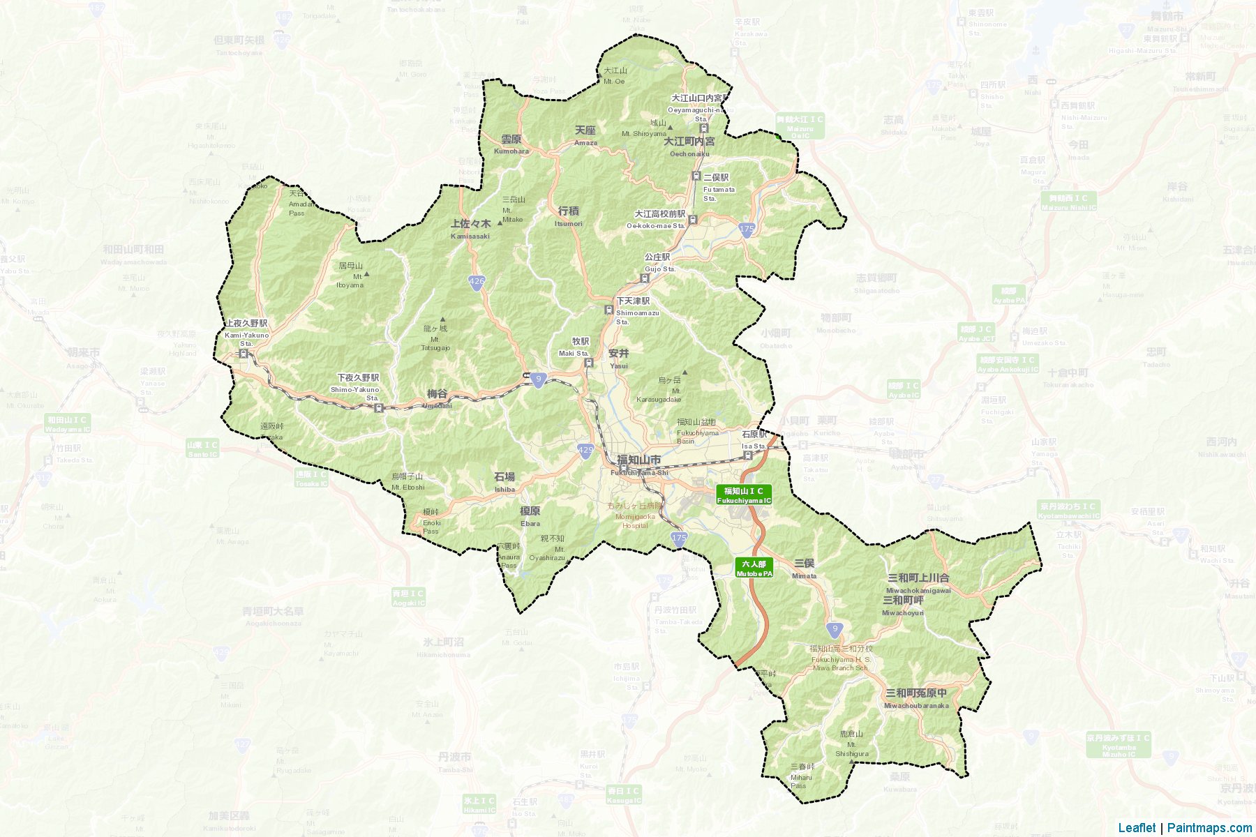 Fukuchiyama (Kyoto Prefecture) Map Cropping Samples-2