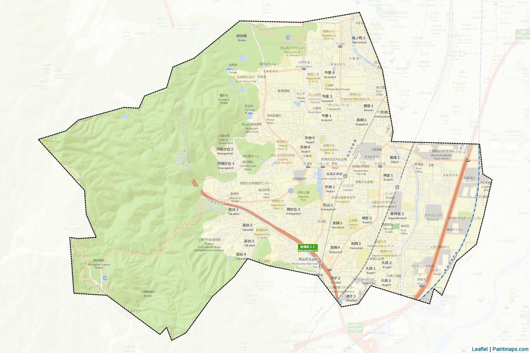 Muestras de recorte de mapas Nagaokakyo (Kyoto)-2