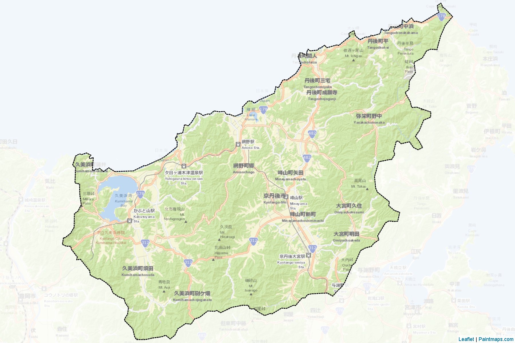 Kyotango (Kyoto Prefecture) Map Cropping Samples-2