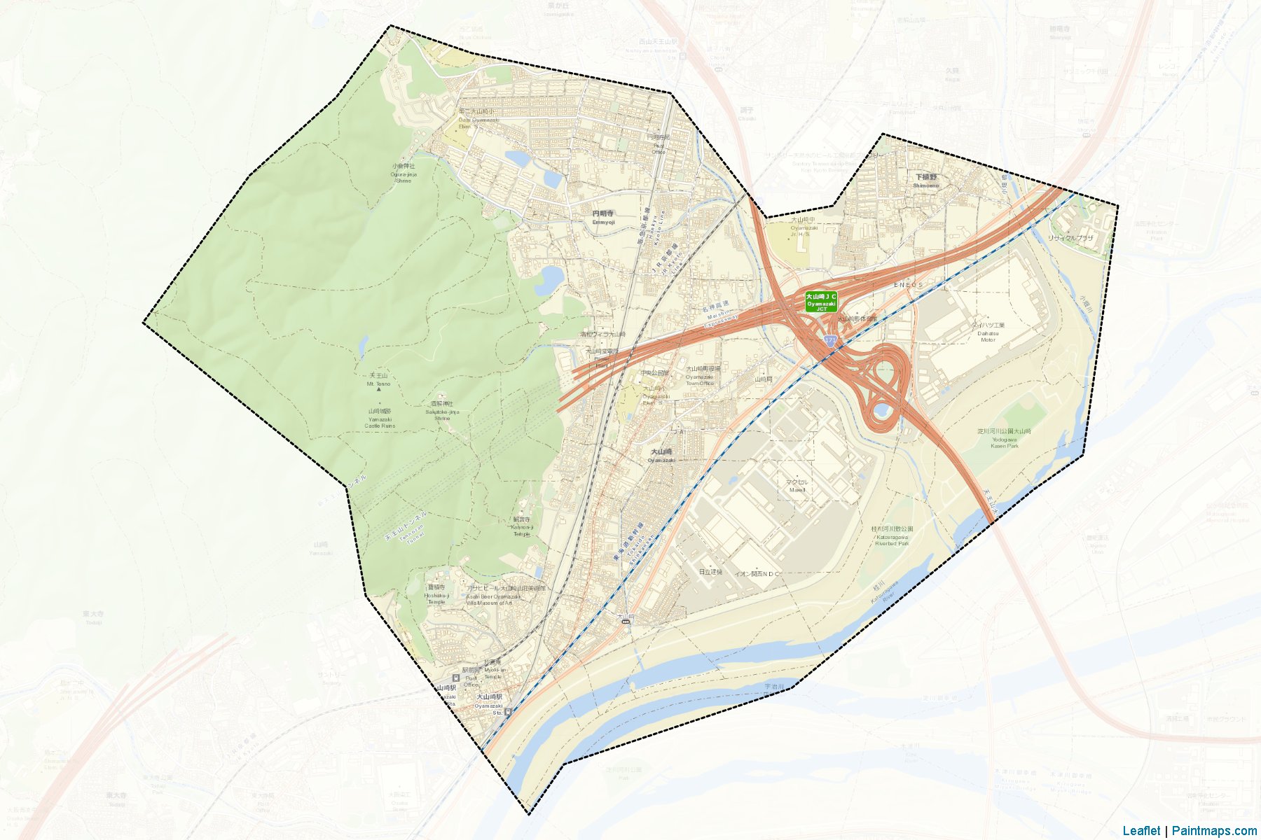 Muestras de recorte de mapas Oyamazaki (Kyoto)-2