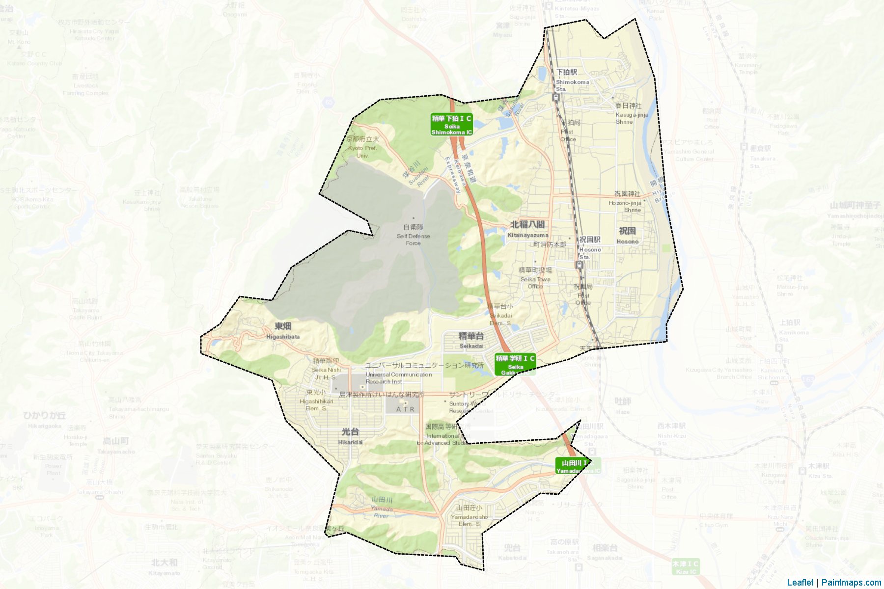 Seika (Kyoto Prefecture) Map Cropping Samples-2