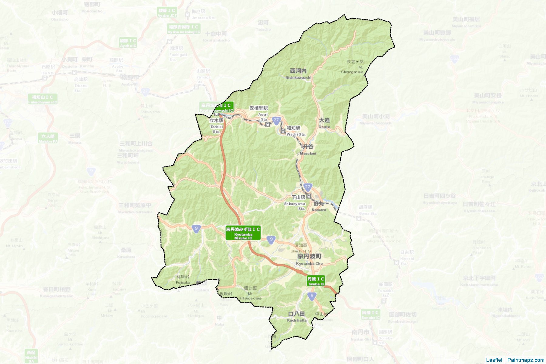 Kyotanba (Kyoto Prefecture) Map Cropping Samples-2