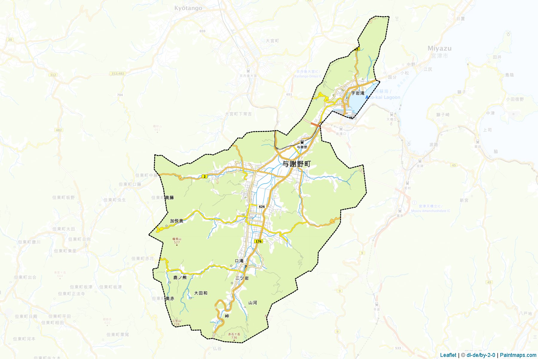 Muestras de recorte de mapas Yosano (Kyoto)-1