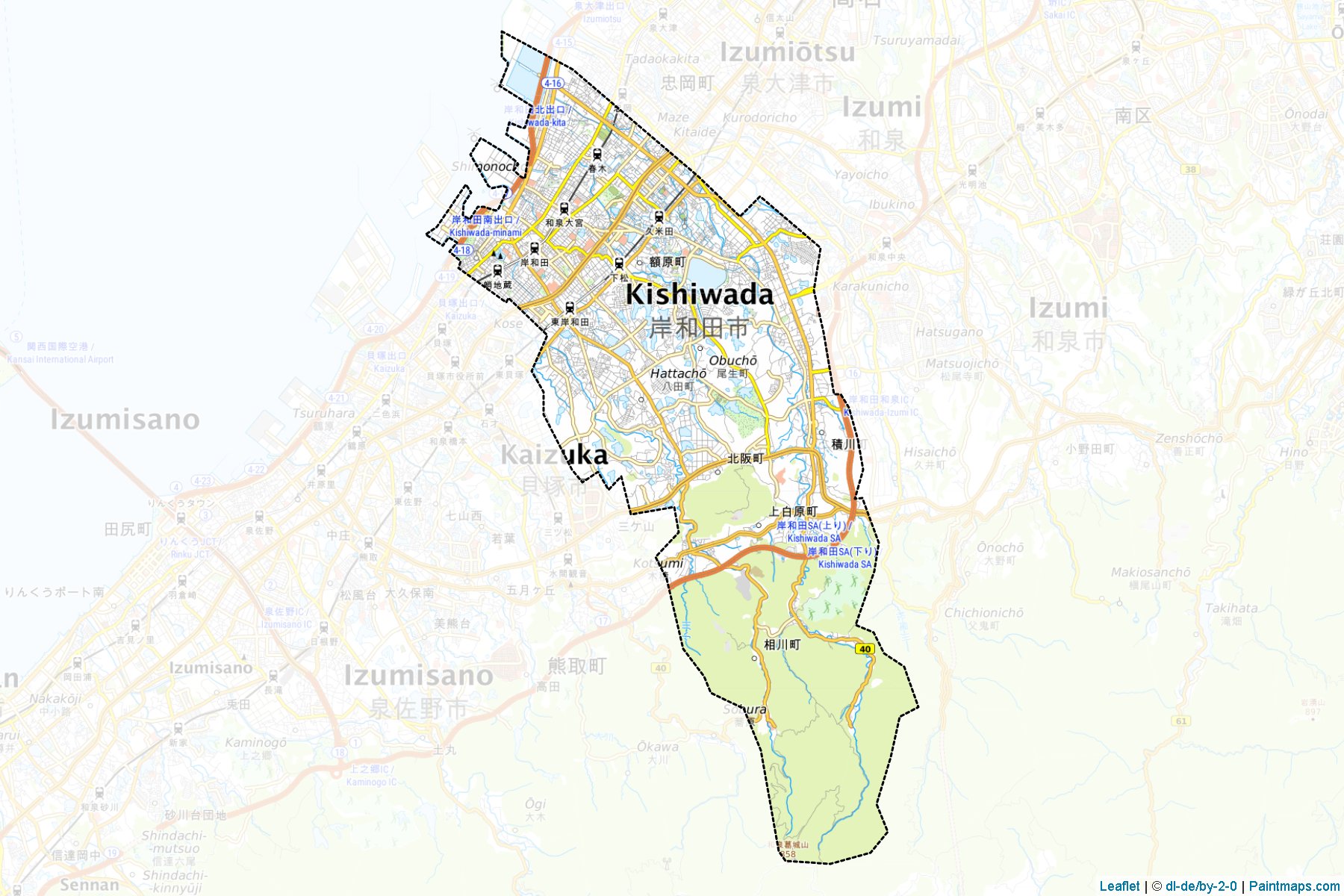 Kishiwada (Osaka Prefecture) Map Cropping Samples-1