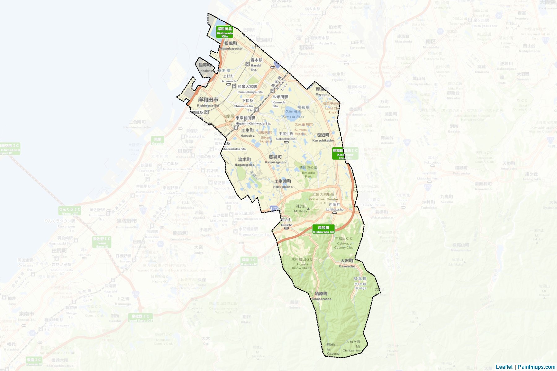 Kishiwada (Osaka Prefecture) Map Cropping Samples-2