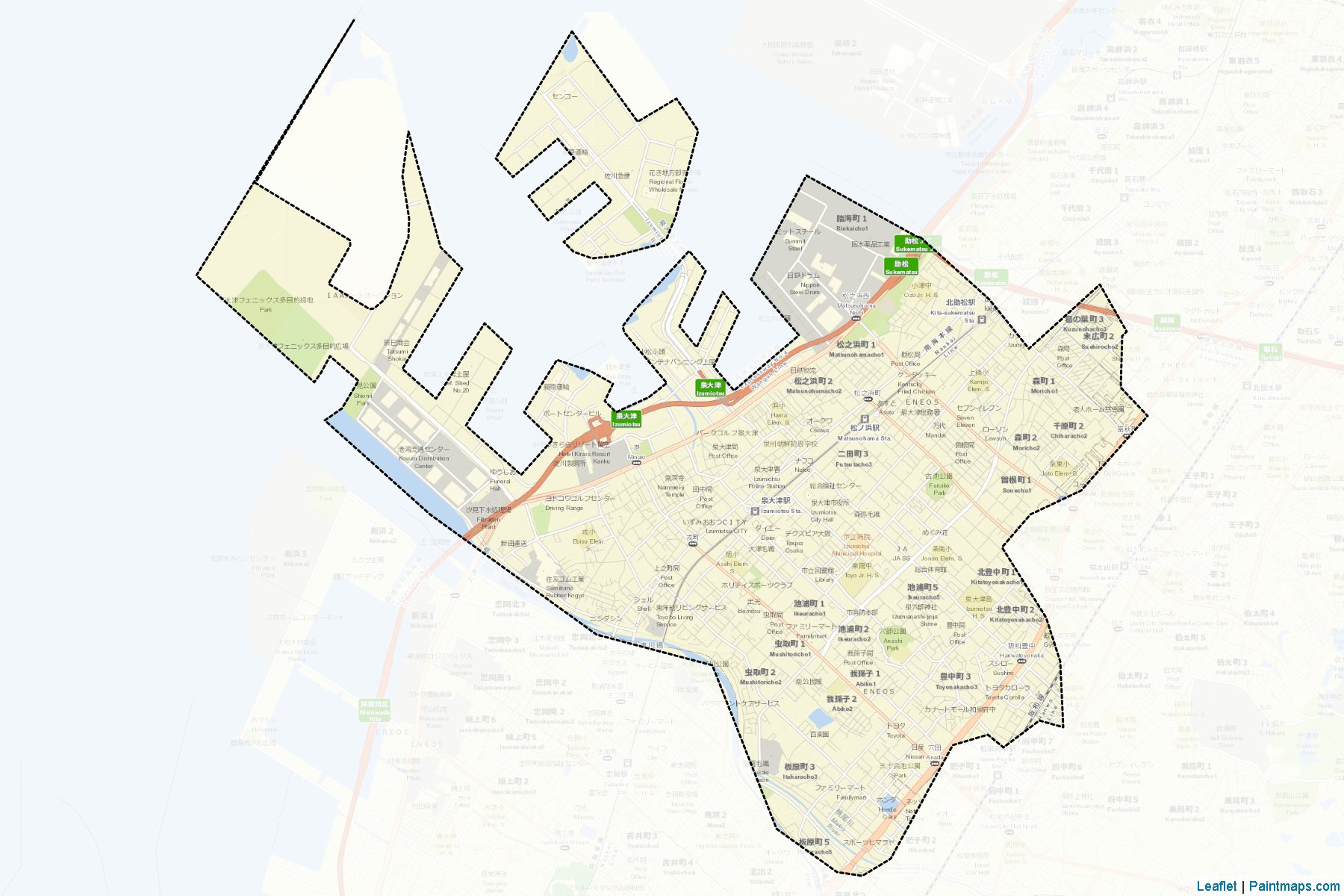 Izumiotsu (Osaka Prefecture) Map Cropping Samples-2