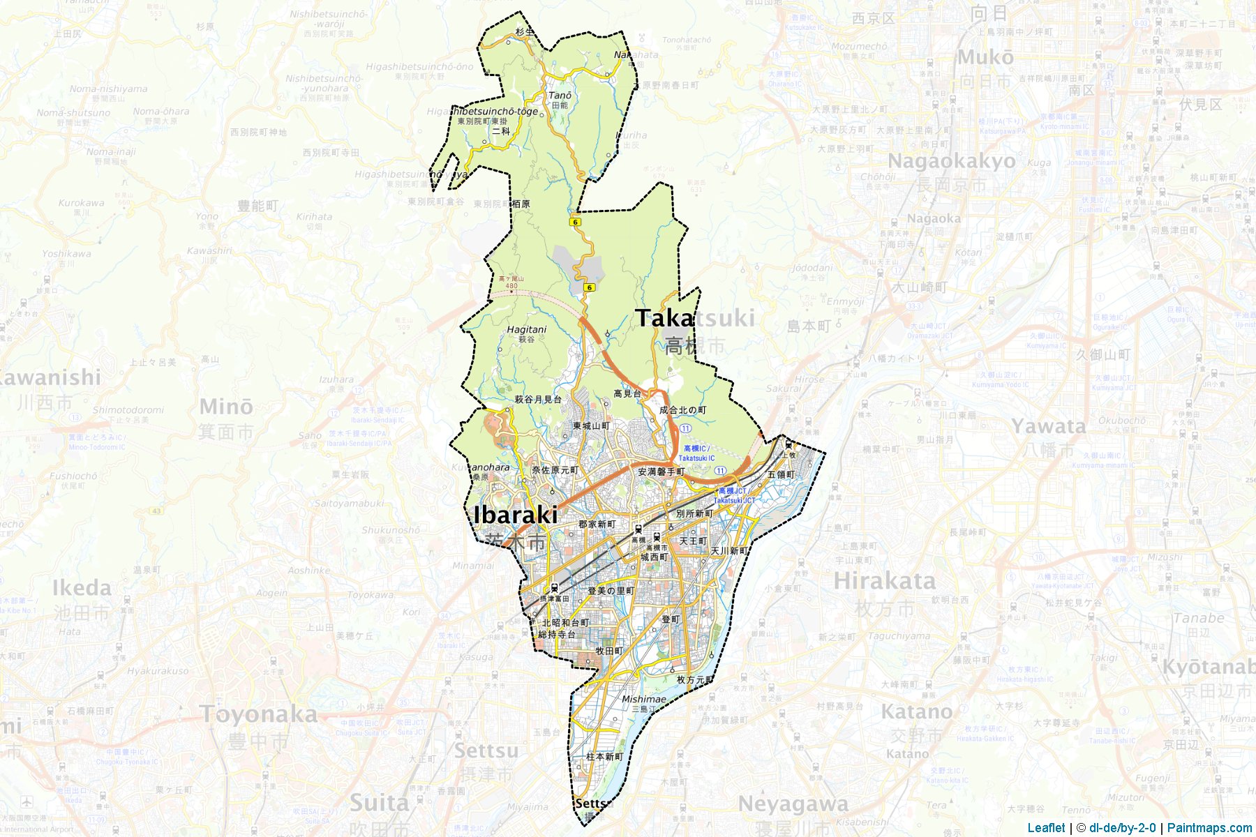 Takatsuki (Osaka Prefecture) Map Cropping Samples-1