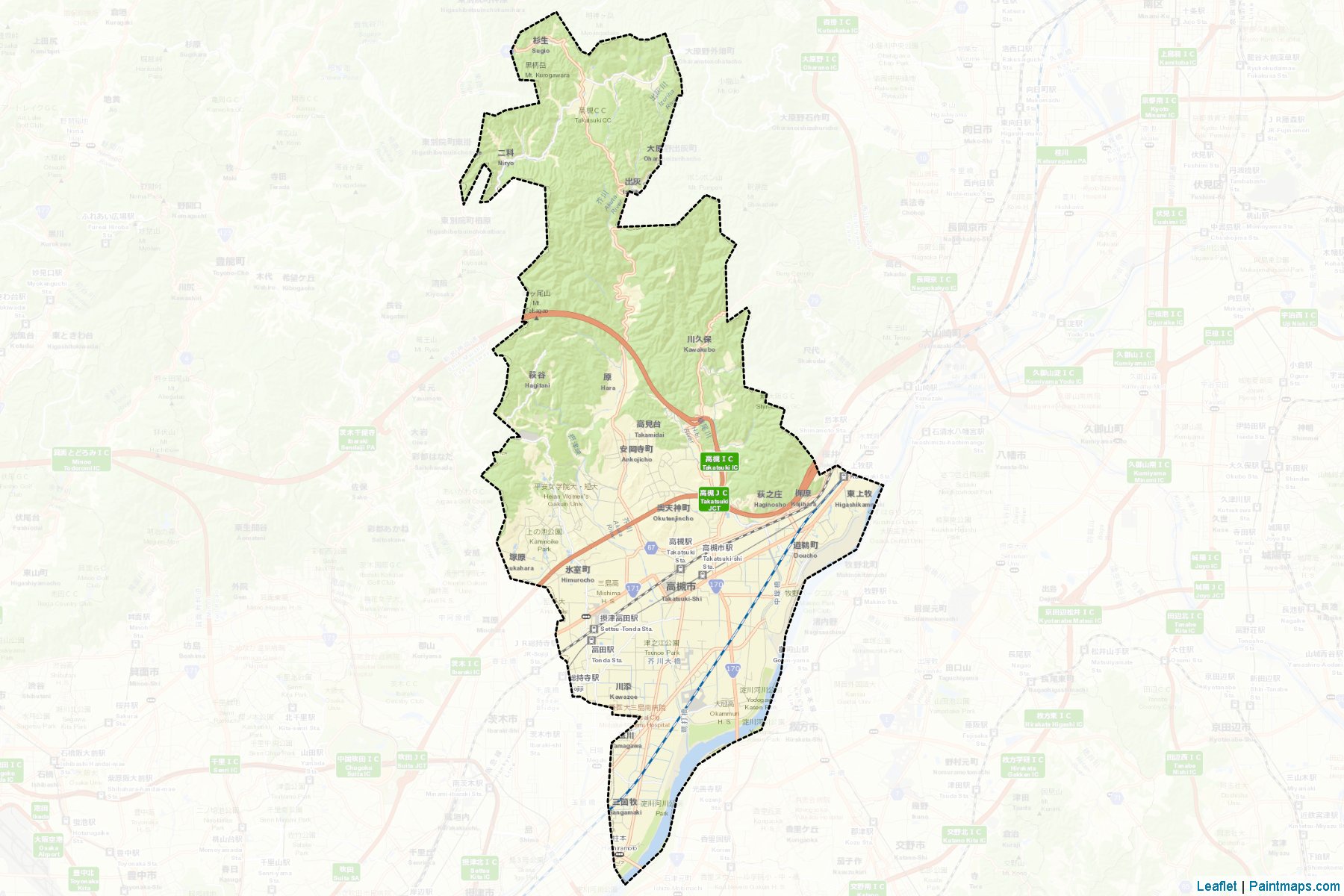 Takatsuki (Osaka Prefecture) Map Cropping Samples-2