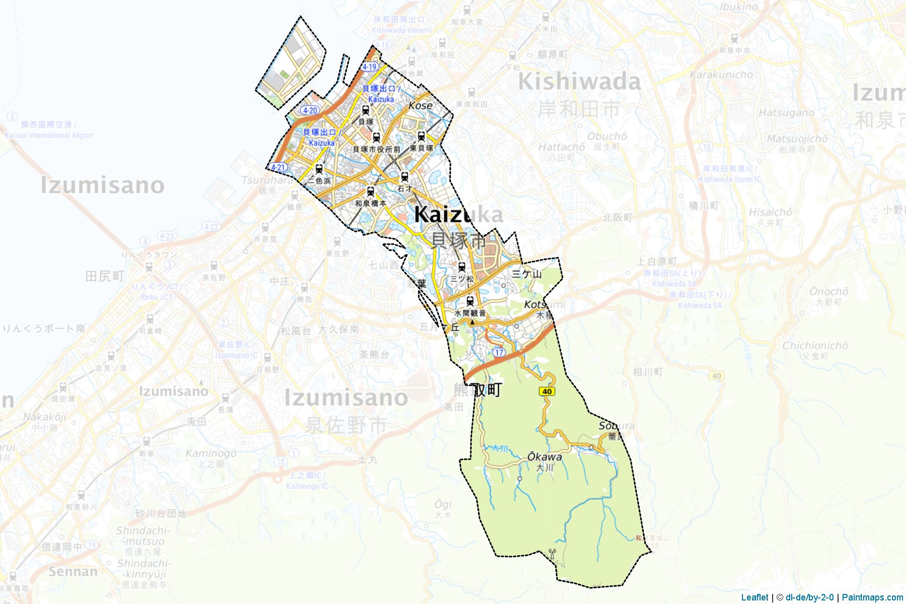 Kaizuka (Osaka ili) Haritası Örnekleri-1