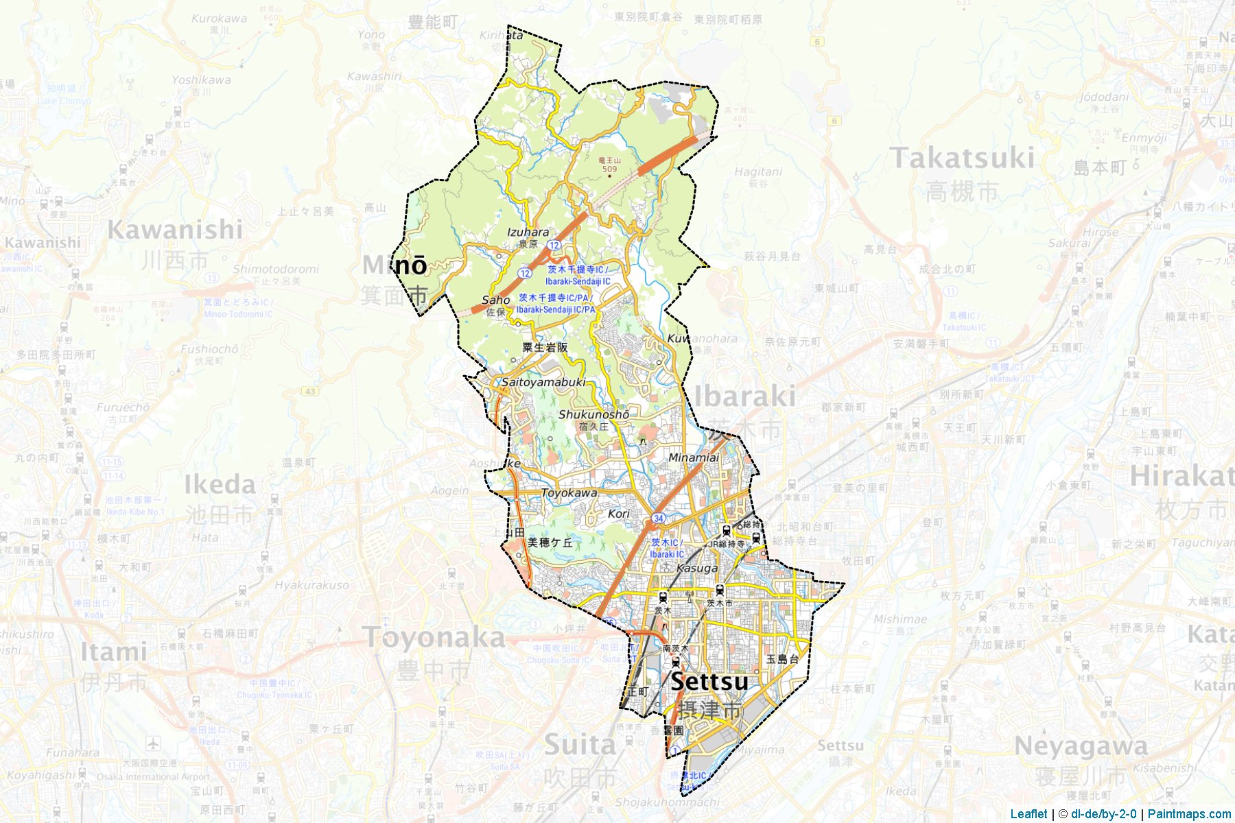 Ibaraki (Osaka Prefecture) Map Cropping Samples-1