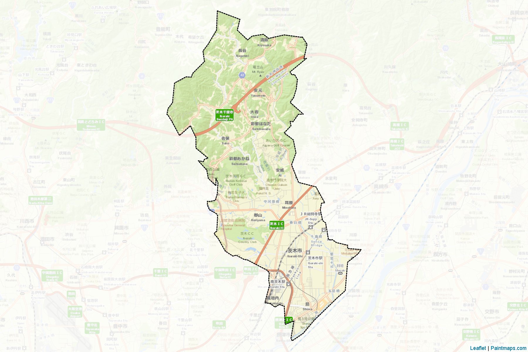 Ibaraki (Osaka Prefecture) Map Cropping Samples-2