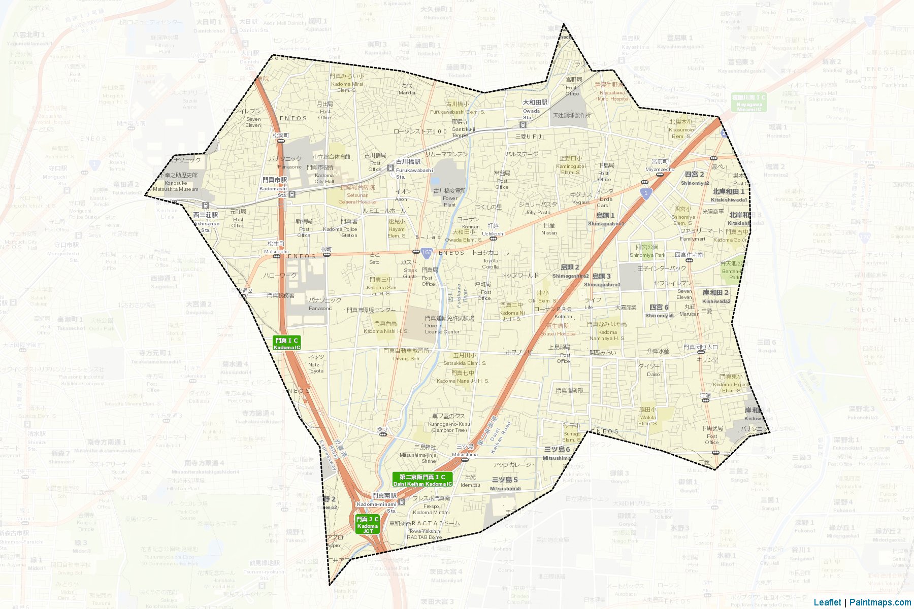 Kadoma (Osaka Prefecture) Map Cropping Samples-2