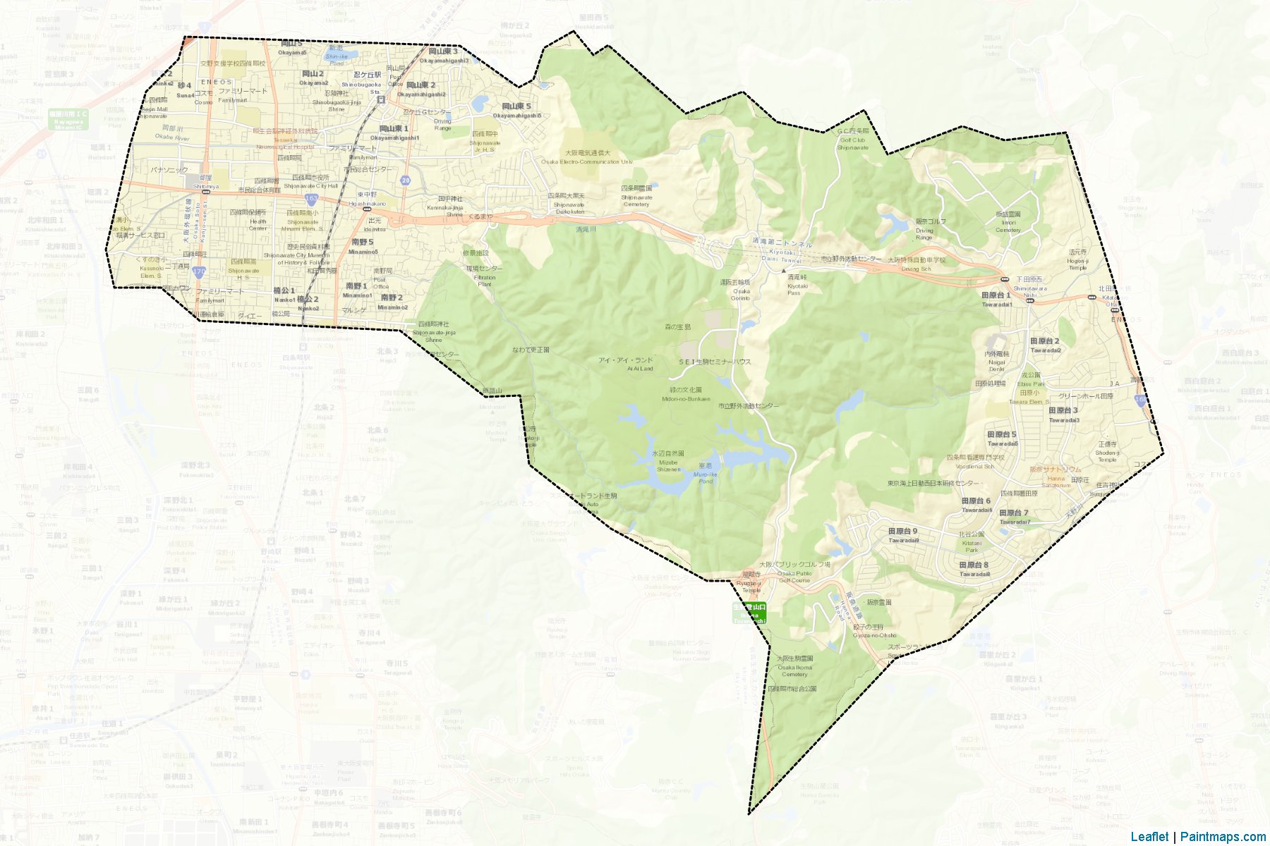 Shijonawate (Osaka Prefecture) Map Cropping Samples-2