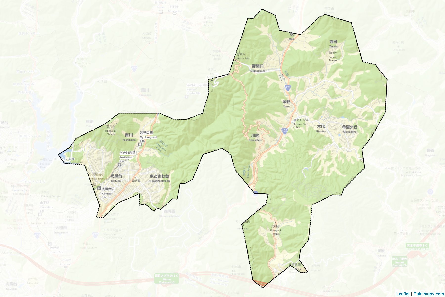 Muestras de recorte de mapas Toyono (Osaka)-2