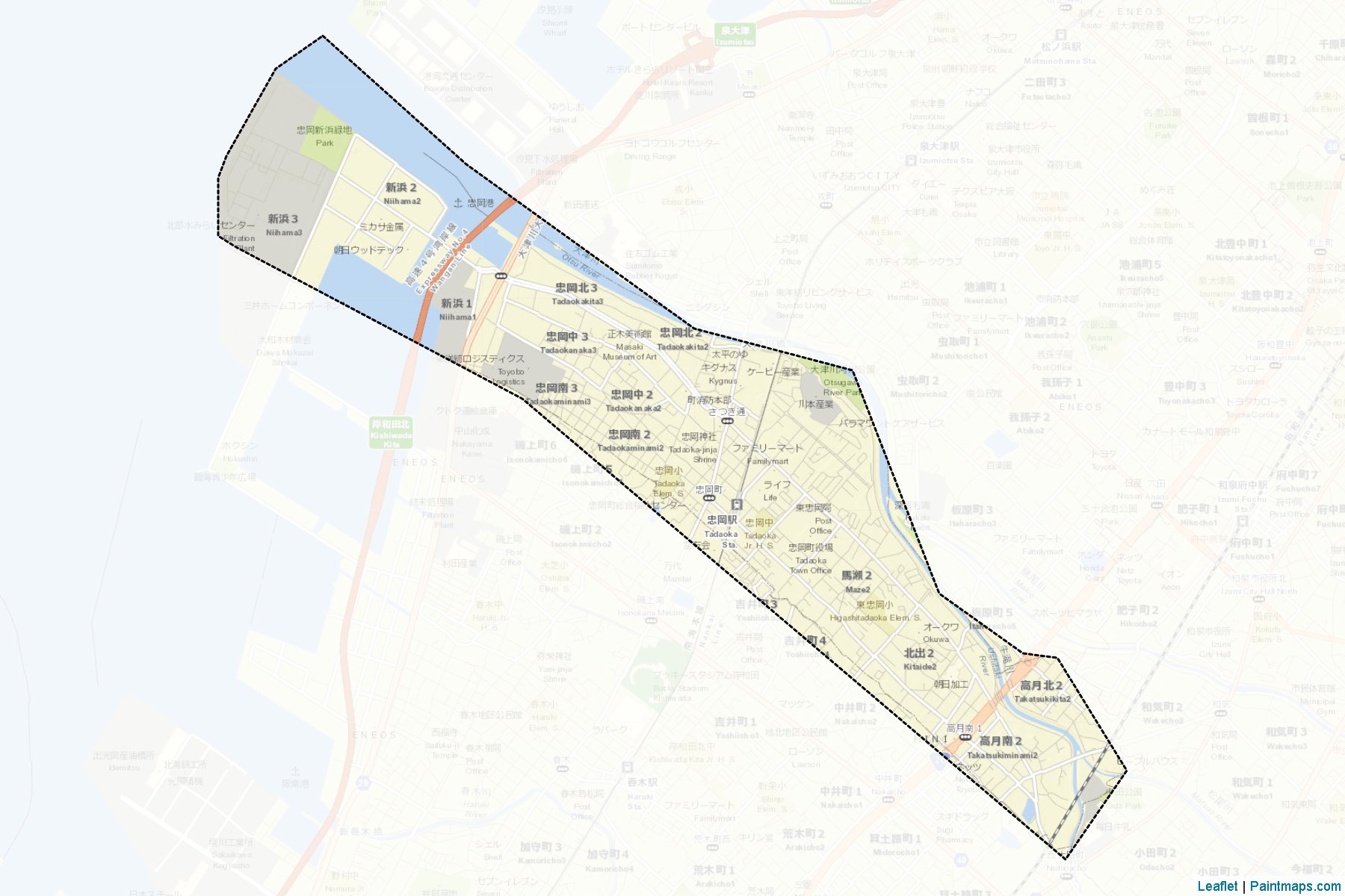 Muestras de recorte de mapas Tadaoka (Osaka)-2