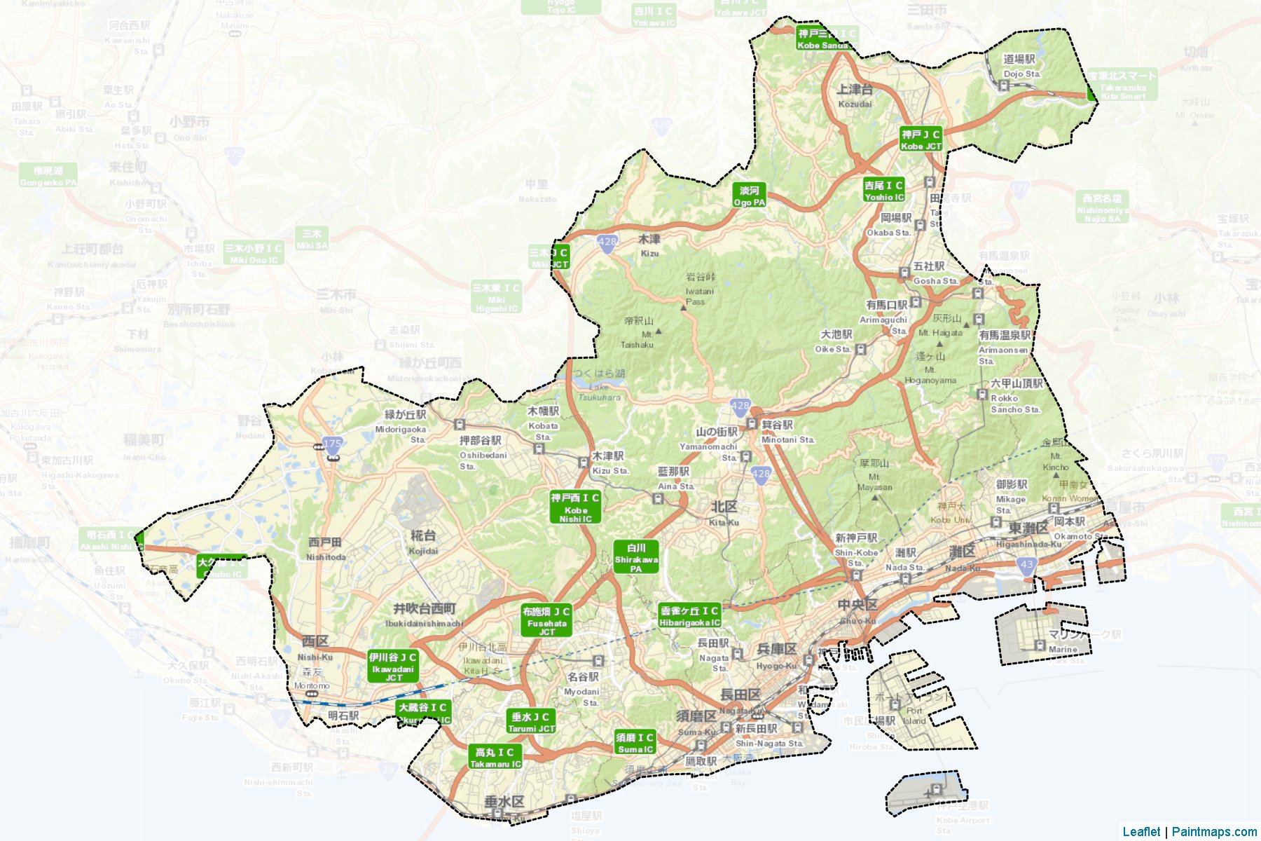 Muestras de recorte de mapas Kobe (Hyōgo)-2