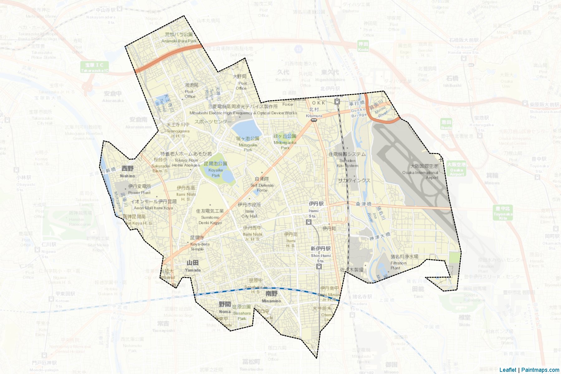 Itami (Hyogo Prefecture) Map Cropping Samples-2