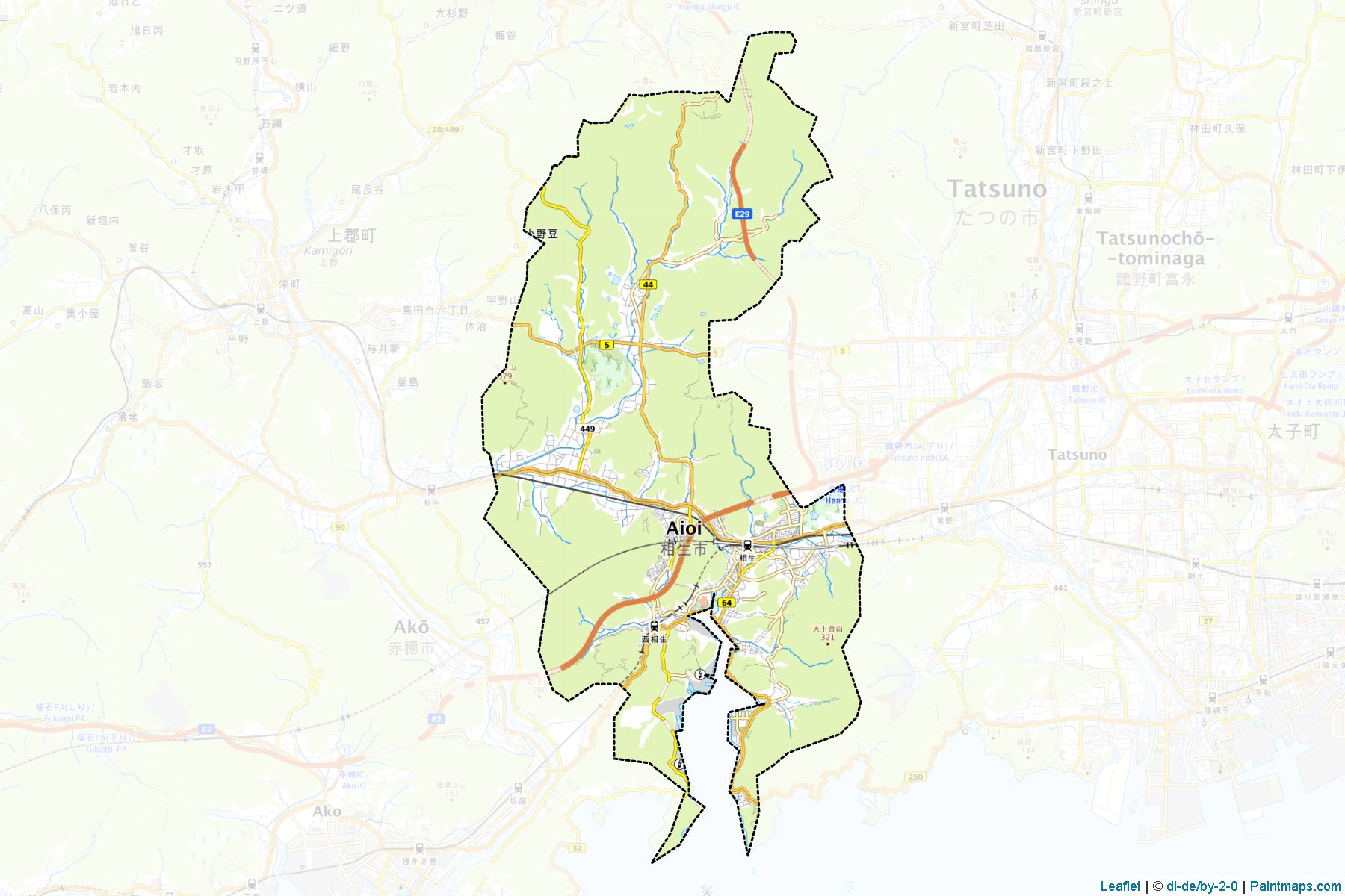 Aioi (Hyogo Prefecture) Map Cropping Samples-1