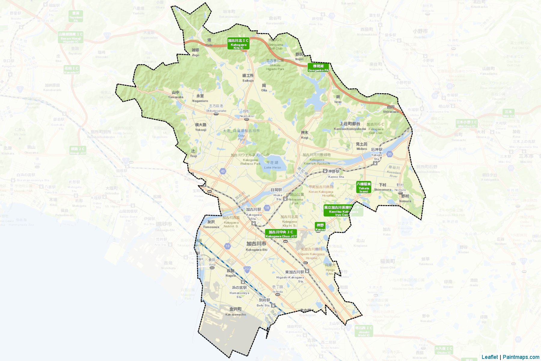 Kakogawa (Hyogo Prefecture) Map Cropping Samples-2