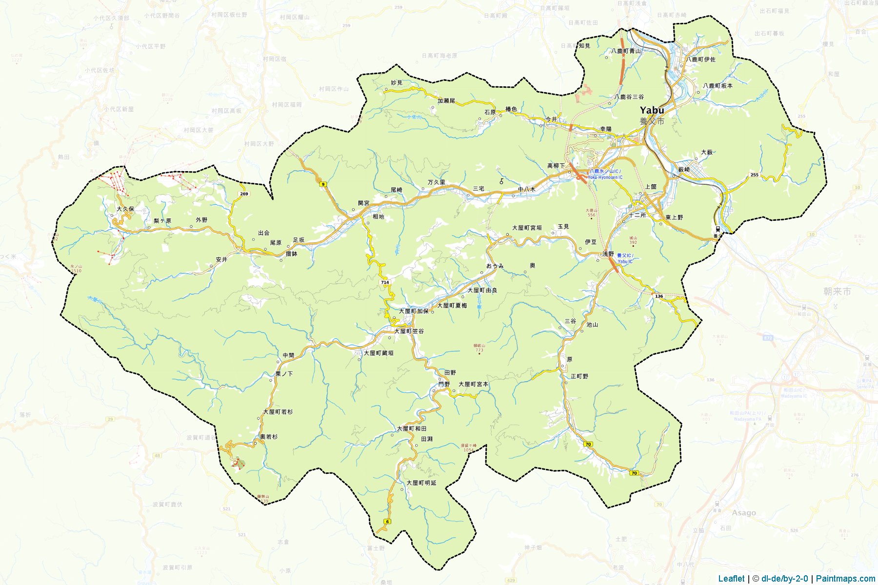 Yabu (Hyogo Prefecture) Map Cropping Samples-1