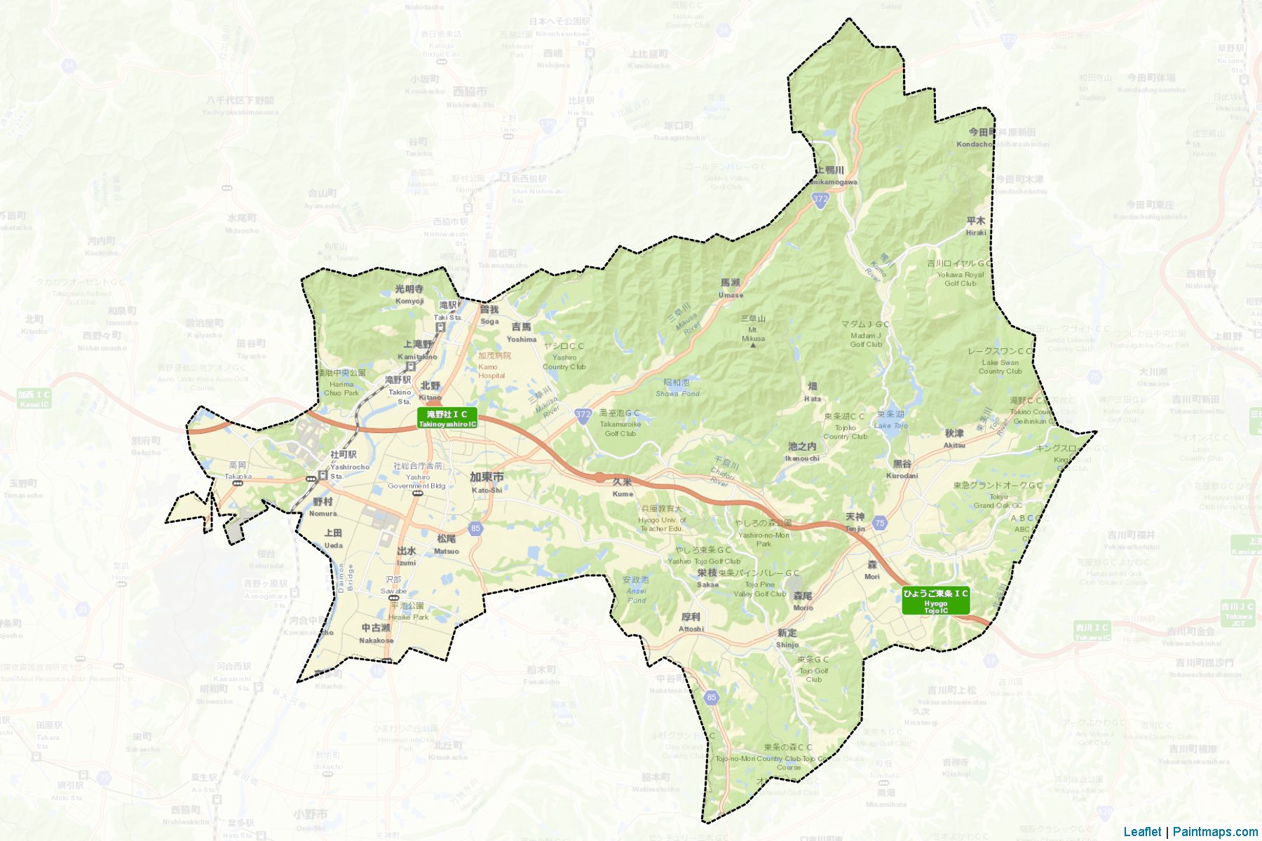 Kato (Hyogo Prefecture) Map Cropping Samples-2